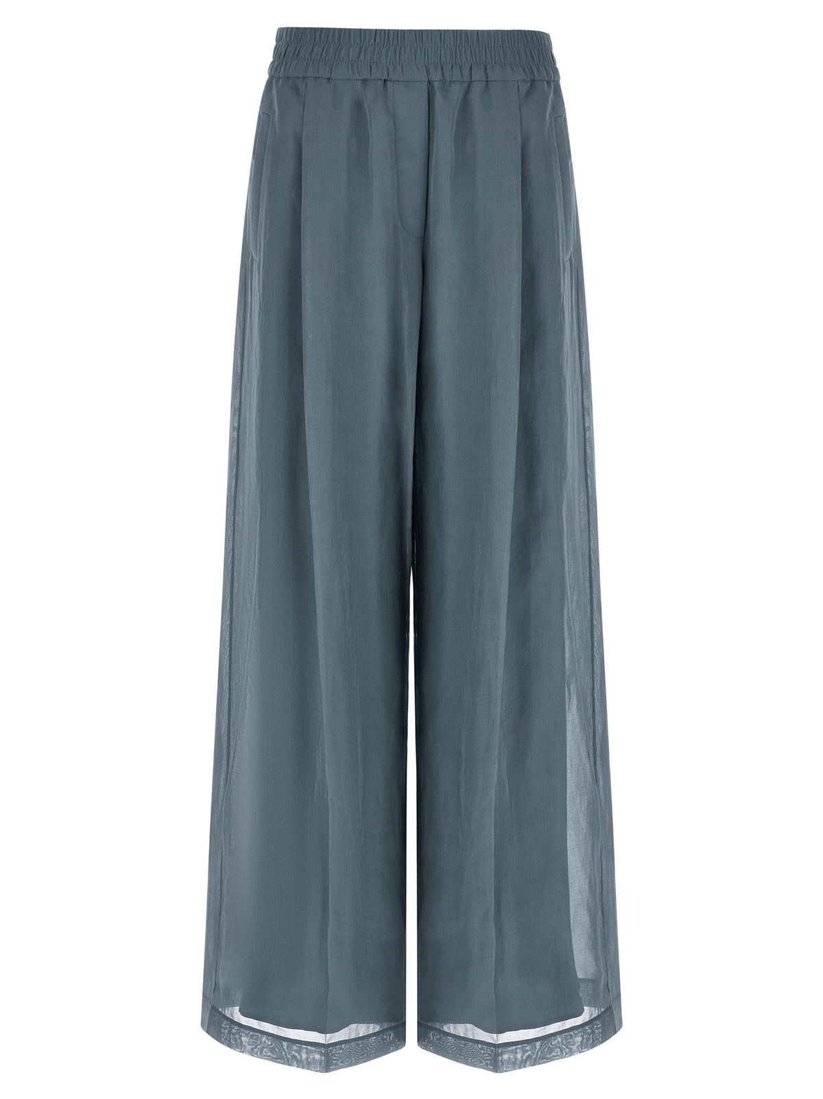 Brunello Cucinelli Blue Cotton Casual Pants – Effortless Elegance
