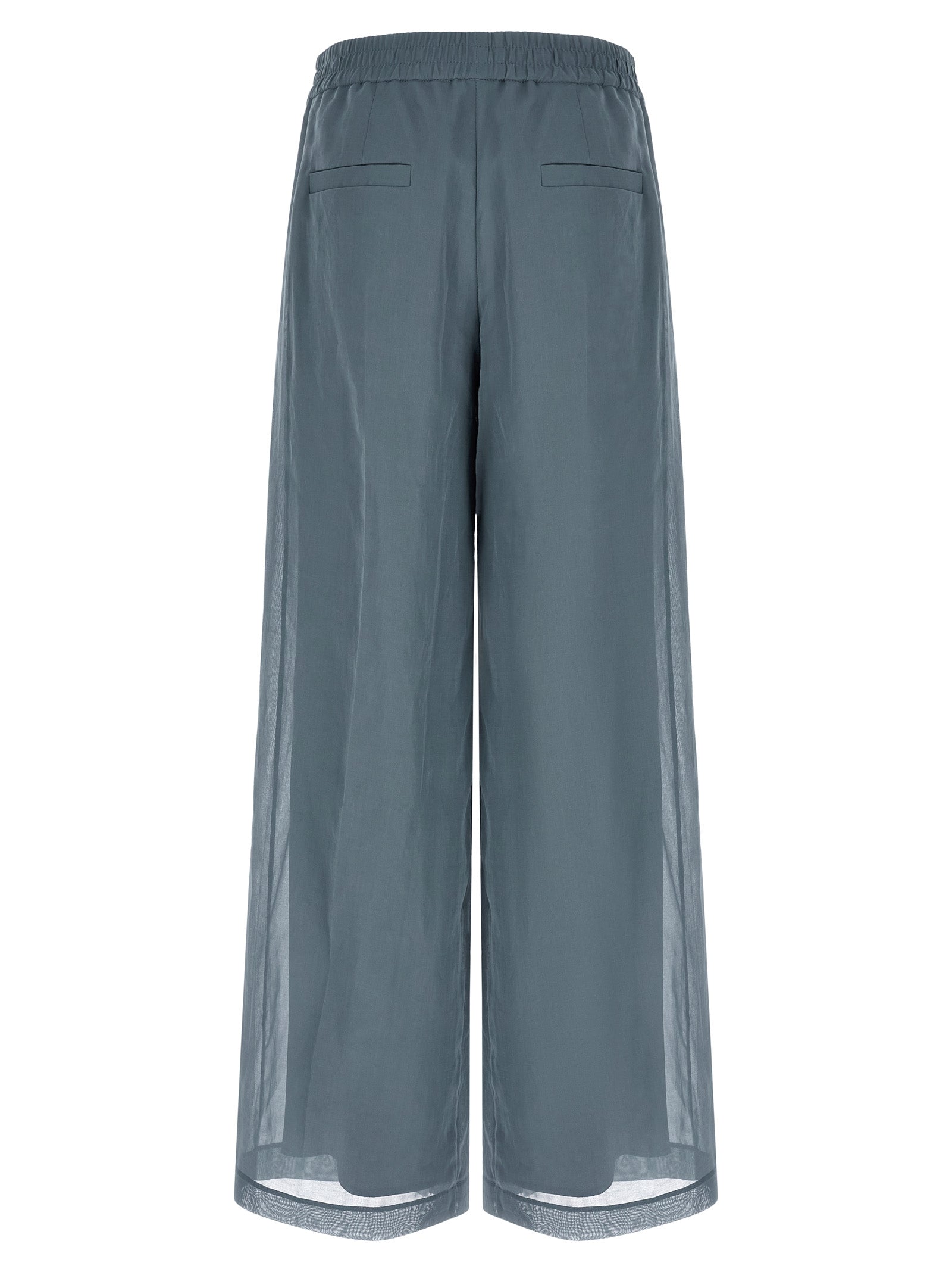 Brunello Cucinelli Blue Cotton Casual Pants - Effortless Elegance