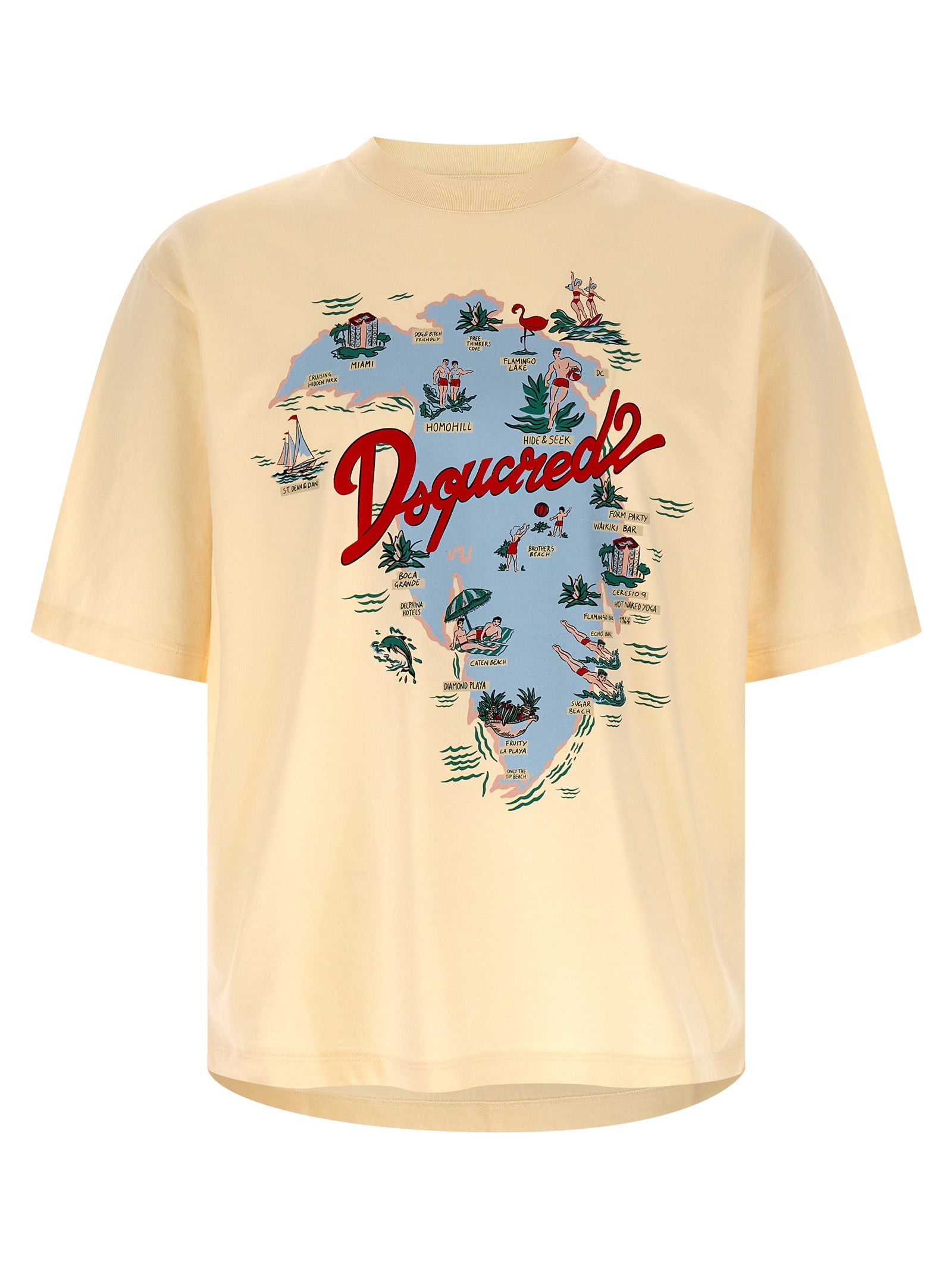 Dsquared² Beige Cotton T-Shirt - Artisanal Luxury Fashion