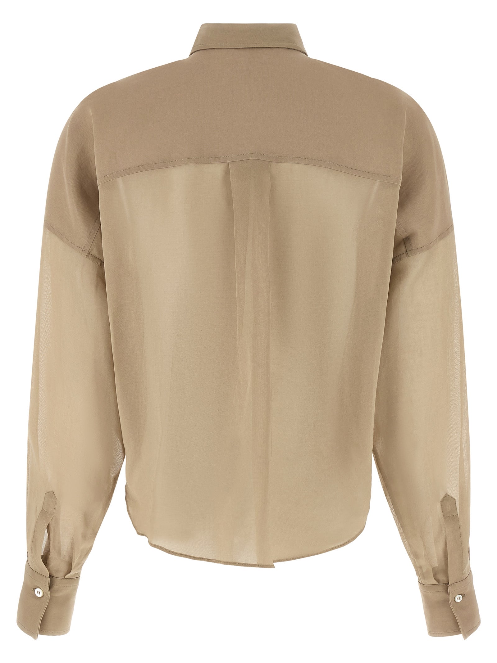 Brunello Cucinelli Beige Cotton Blouse | Designer Couture Elegance