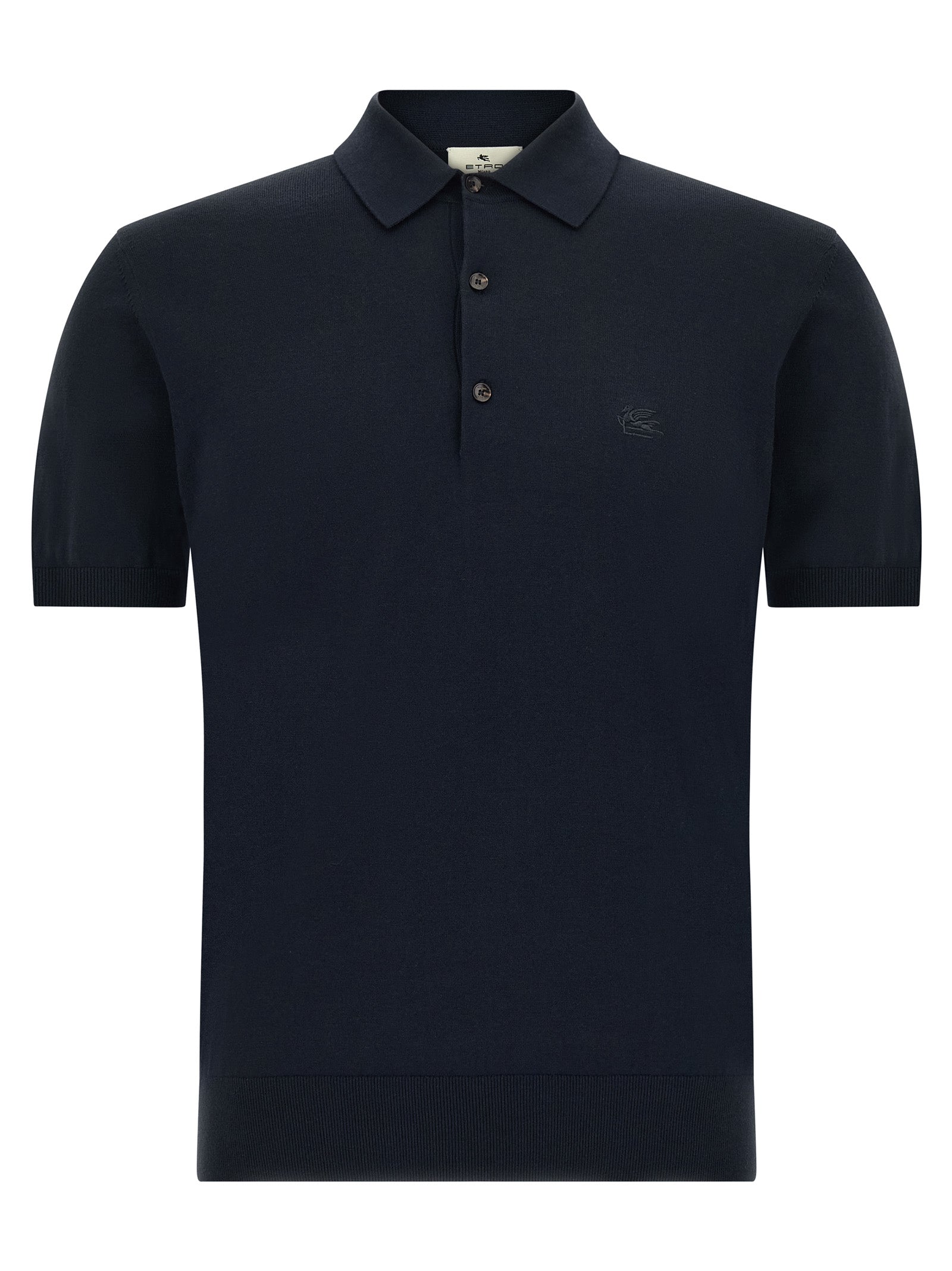 Elevate your wardrobe with the Etro Blue Cotton Polo Shirt, a masterpiece of artisanal luxury, crafted from 100% cotton for timeless elegance and refined sophistication.