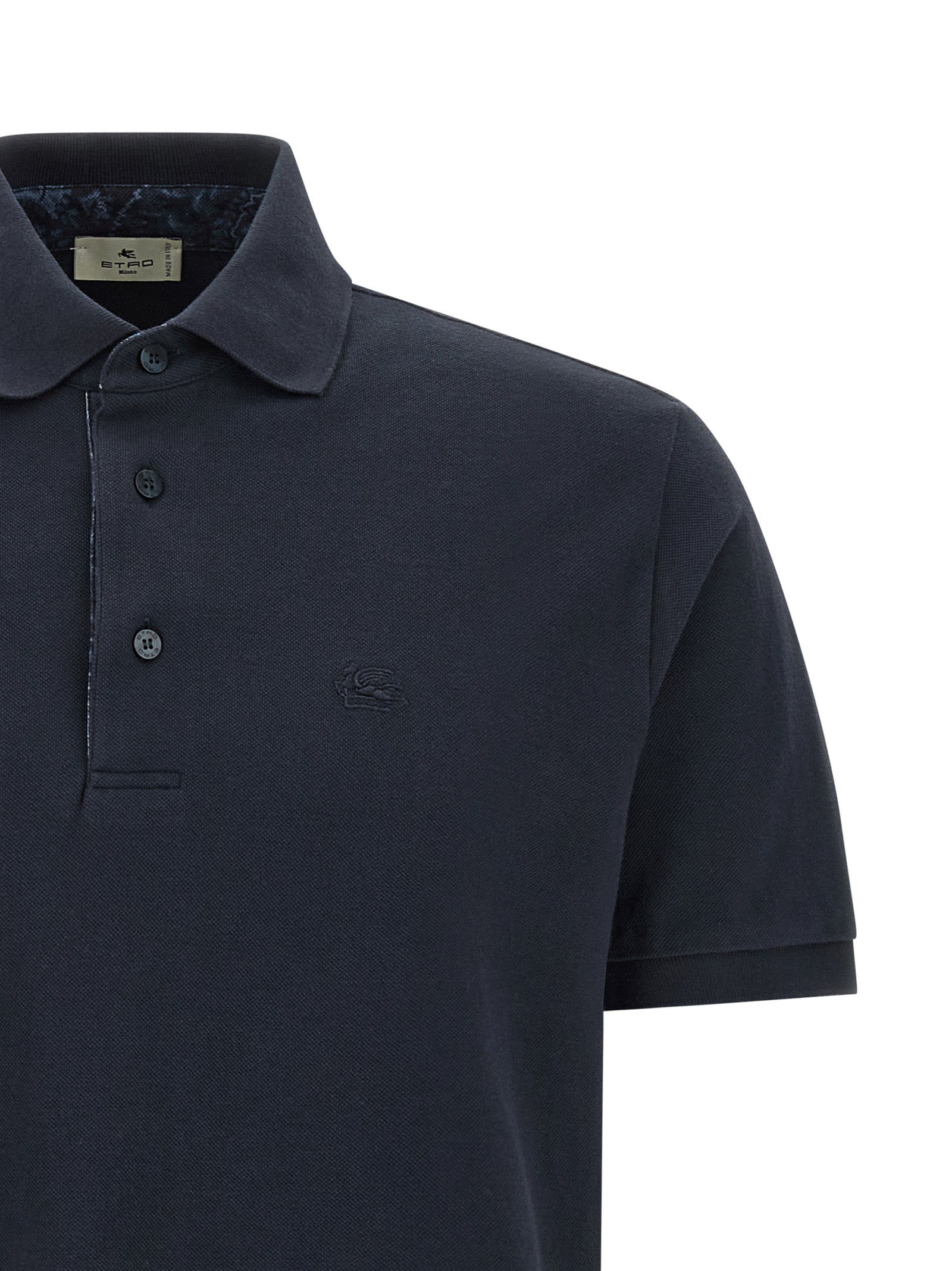 Experience the exquisite Etro Blue Cotton Polo Shirt, a masterpiece of Italian craftsmanship, blending timeless elegance with luxurious comfort for the discerning individual.