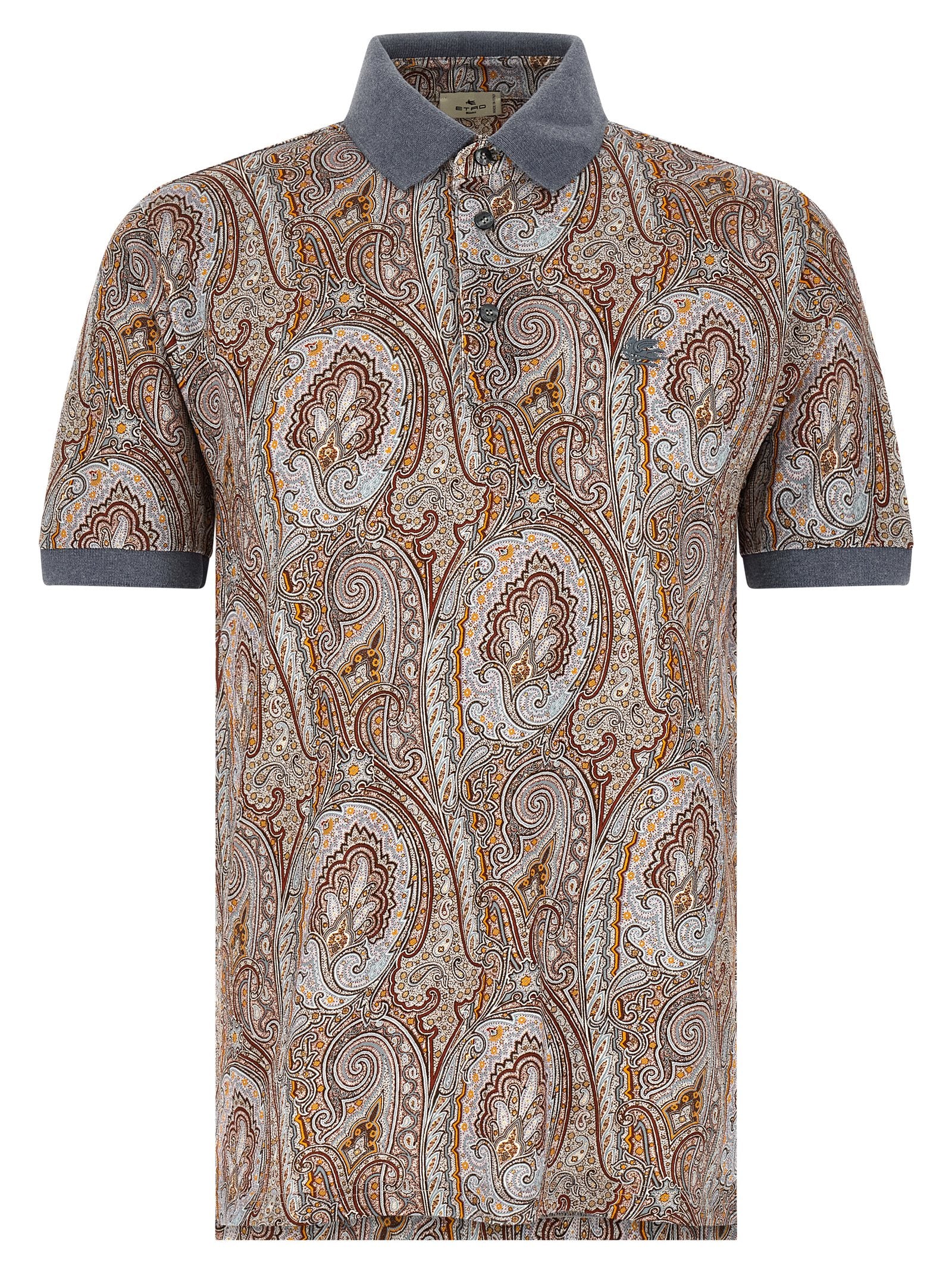 Elevate your wardrobe with the Etro Multicolor Cotton Polo Shirt, a masterpiece of luxurious craftsmanship and vibrant design, perfect for the discerning individual.