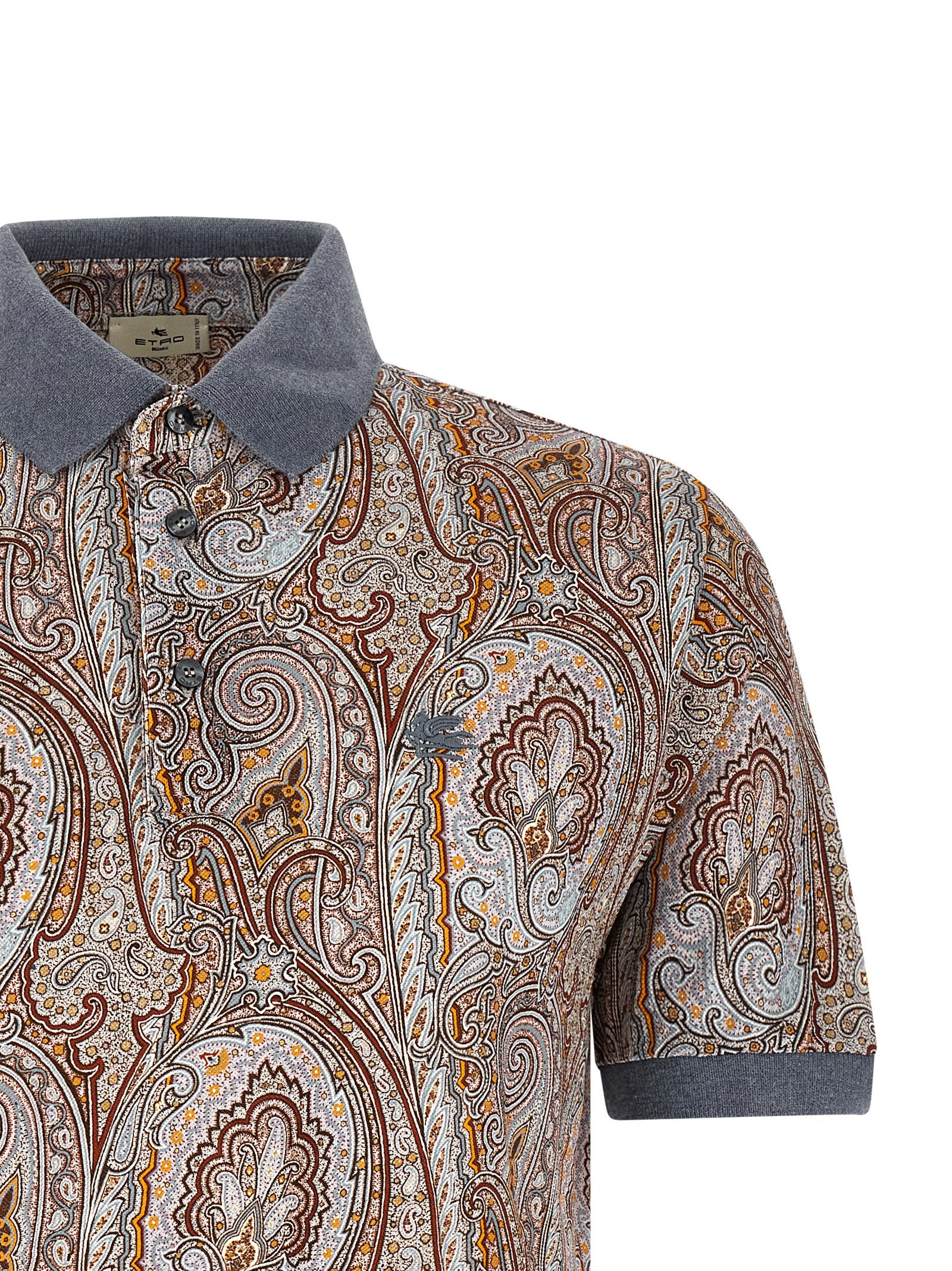 Elevate your style with the Etro Multicolor Cotton Polo Shirt, a luxurious blend of vibrant design and exquisite craftsmanship, perfect for the discerning individual.