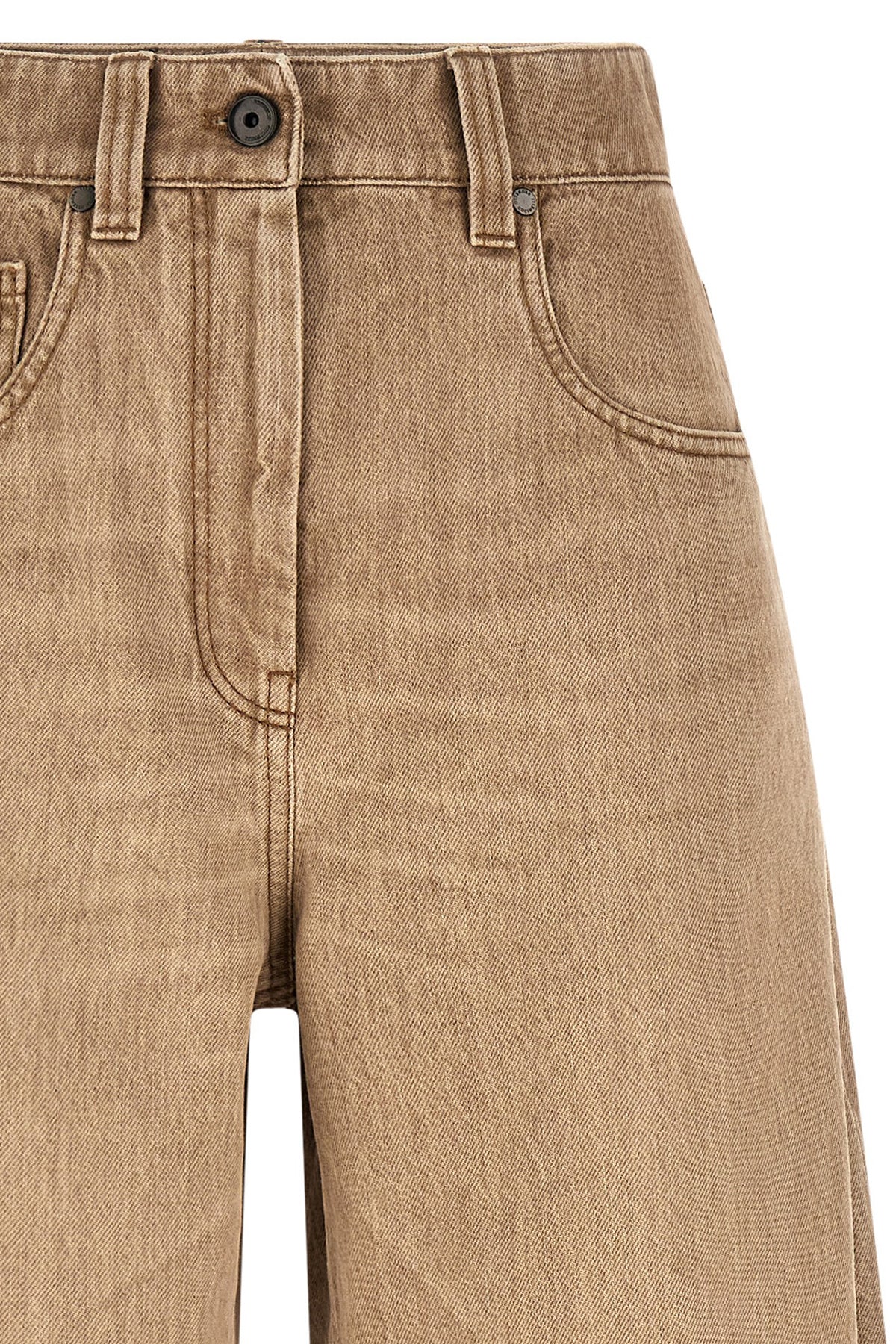 Brunello Cucinelli Beige Cotton Jeans, Designer Luxury Denim