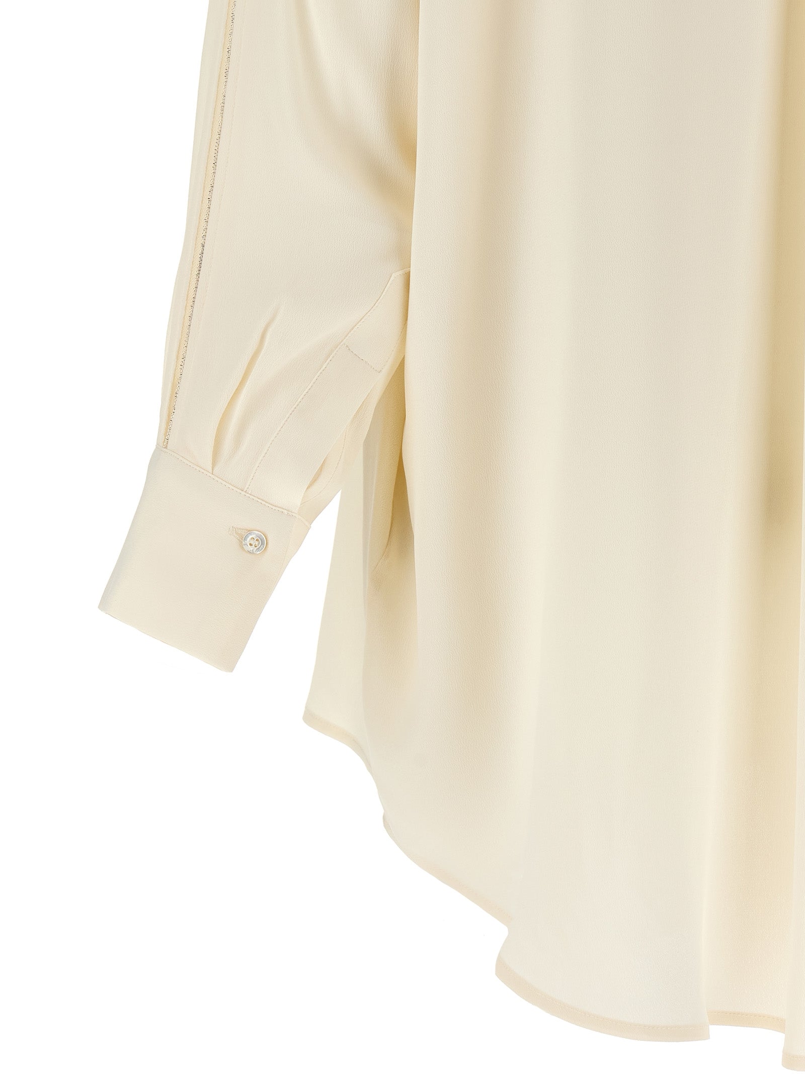 Fabiana Filippi Beige Acetate Blouse | Luxury Couture Elegance