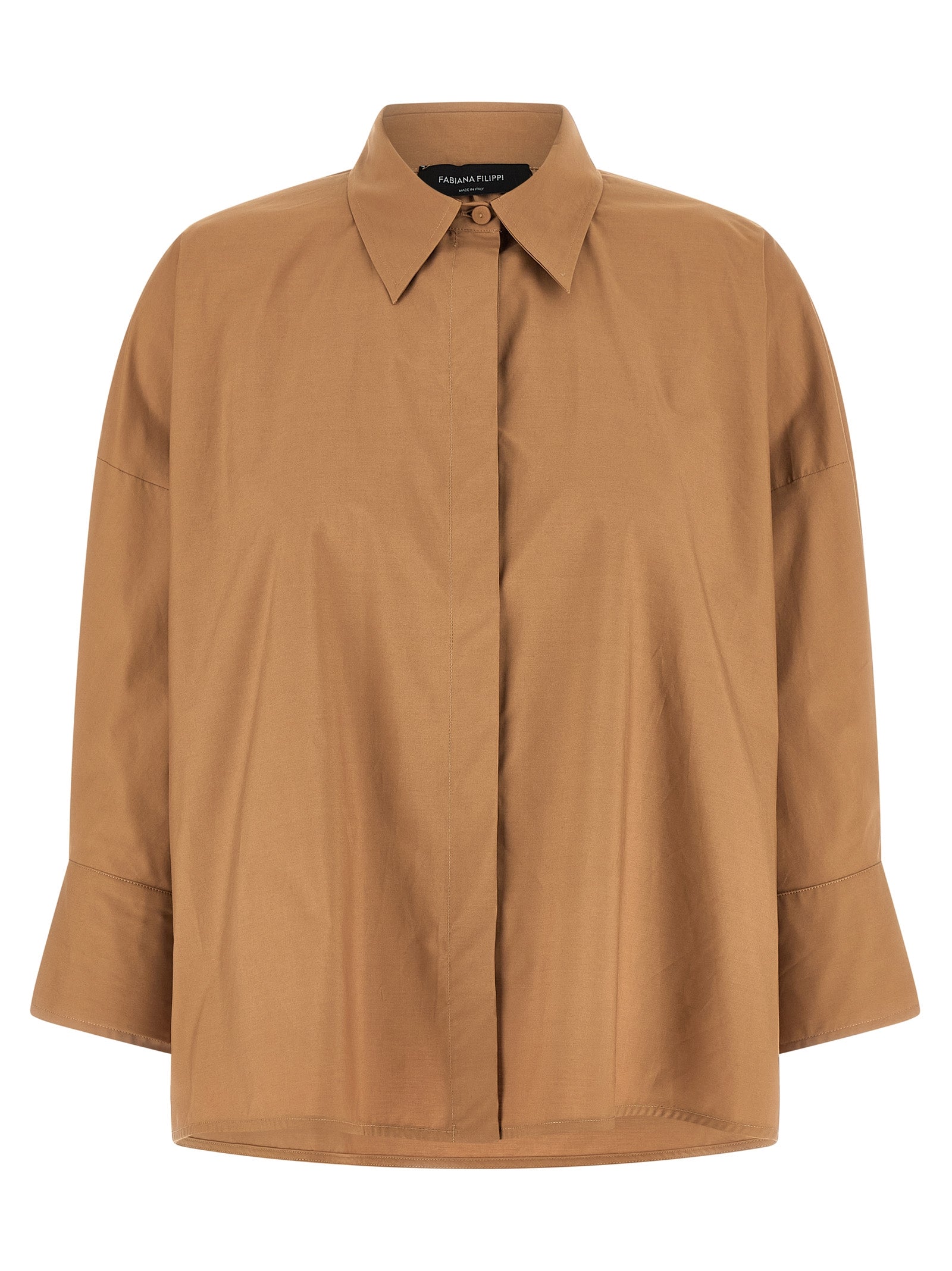 Elevate your style with the Fabiana Filippi Brown Cotton Blouse, a masterpiece of artisanal elegance crafted from luxurious cotton, perfect for any sophisticated wardrobe.
