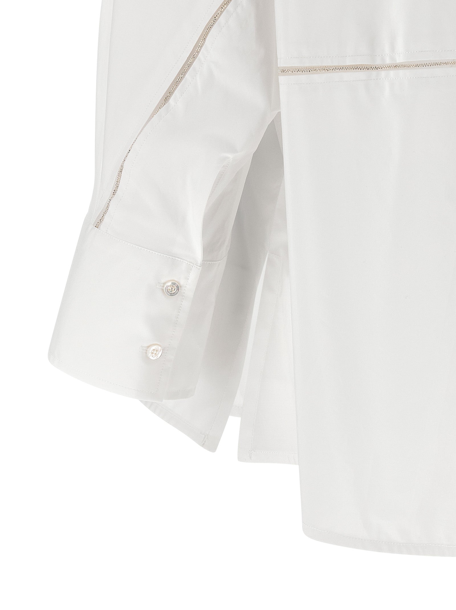 Elevate your elegance with the Fabiana Filippi White Cotton Blouse, crafted from luxurious cotton for a sophisticated silhouette that embodies timeless allure.