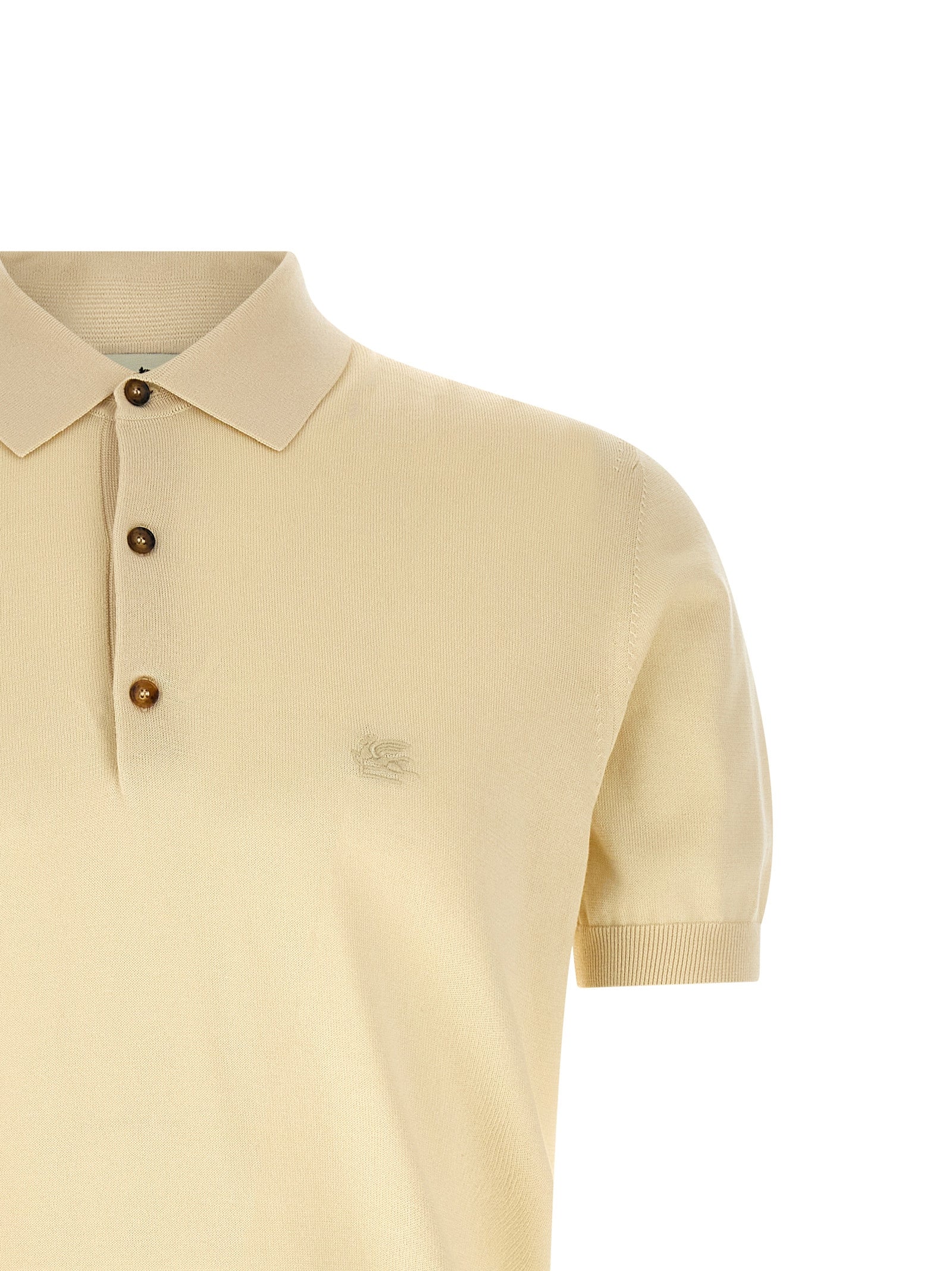 Elevate your wardrobe with the Etro Beige Cotton Polo Shirt, a luxurious blend of comfort and sophistication, perfect for discerning individuals seeking timeless elegance.