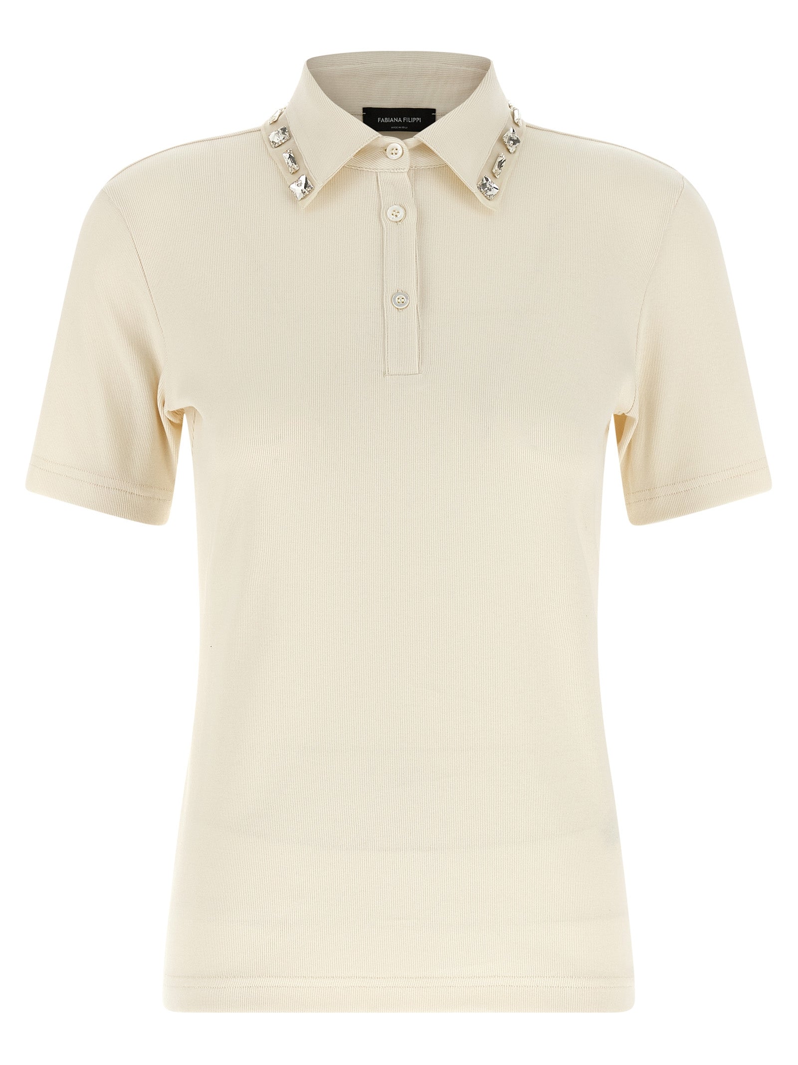 Discover the Fabiana Filippi Beige Cotton Polo Shirt, where exquisite craftsmanship meets luxurious comfort, perfect for elevating any sophisticated wardrobe.