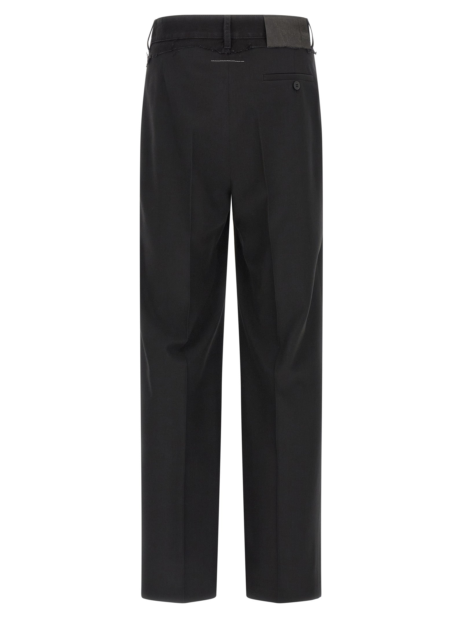 Discover the MM6 Maison Margiela Black Polyester Casual Pants, where artisanal elegance meets avant-garde design, crafted in Italy for the discerning individual.