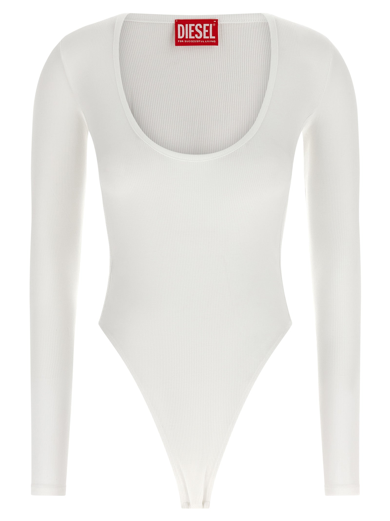 Diesel White Viscose Bodysuit - Artisanal Luxury Essential