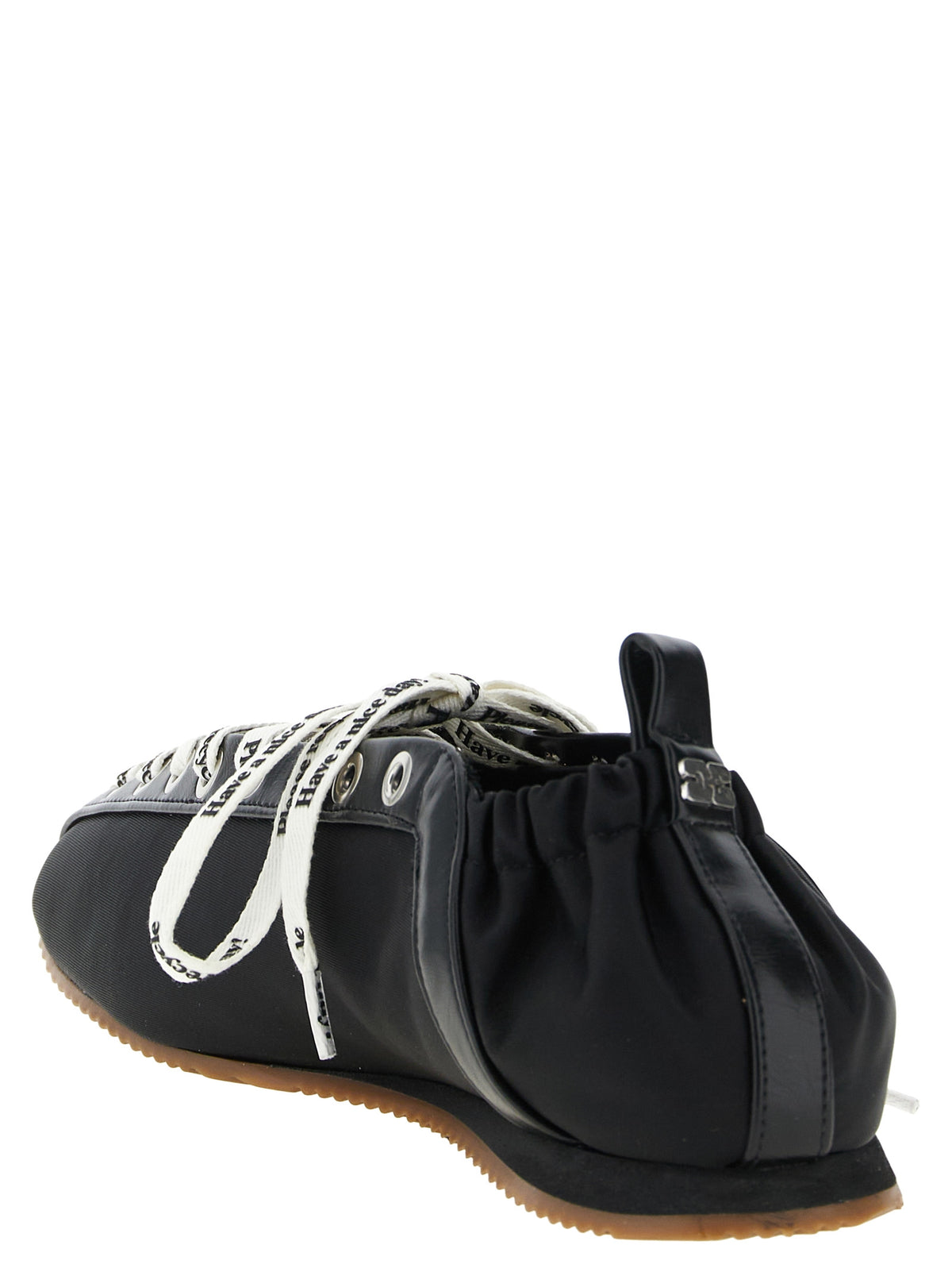 Ganni Black Polyamide Ballet Flats - Effortless Luxe Elegance