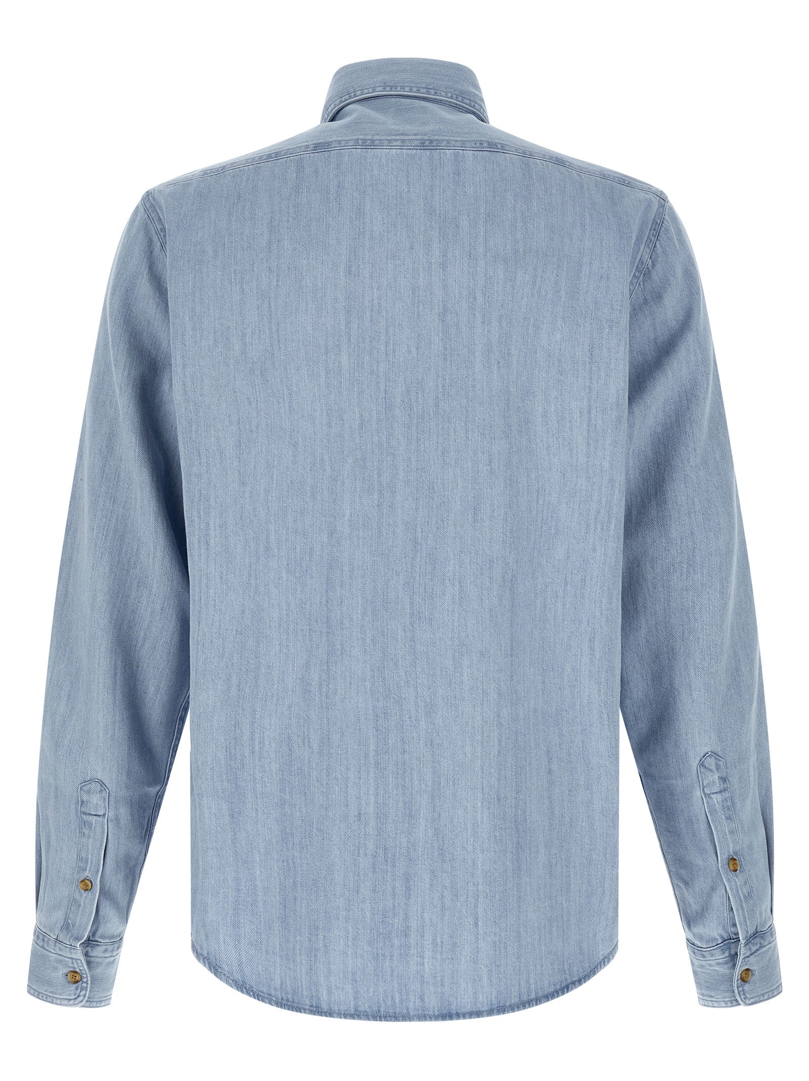 Hugo Boss Blue Cotton Blouse - Artisanal Luxury Elegance