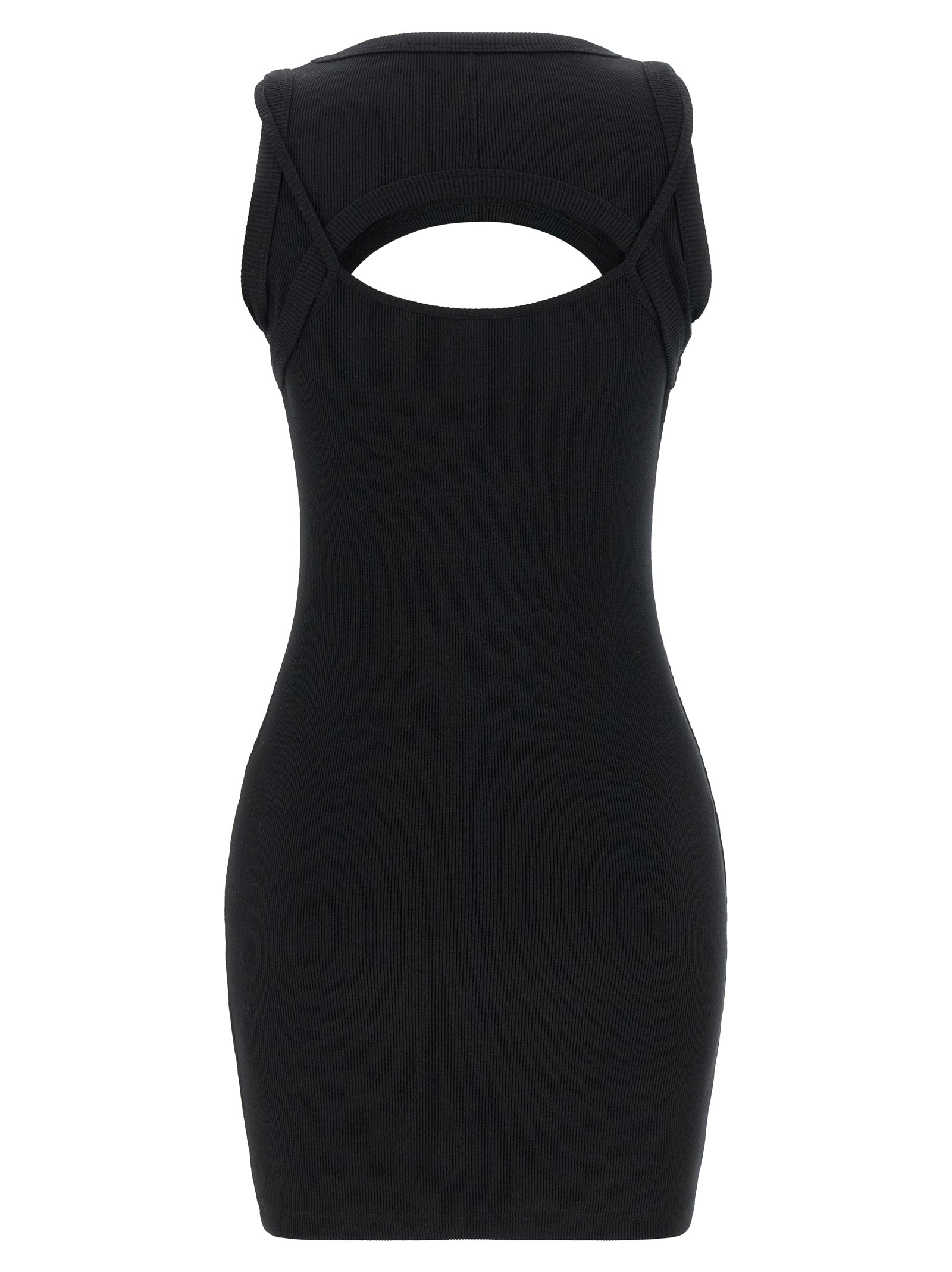Off-White Bicolor Cotton Short Dress