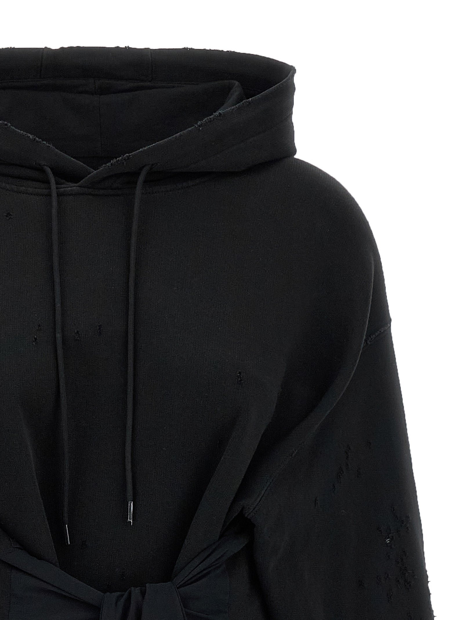 Discover the MM6 Maison Margiela Black Cotton Short Dress, a masterpiece of avant-garde couture, crafted from luxurious cotton for a bold, sophisticated allure.