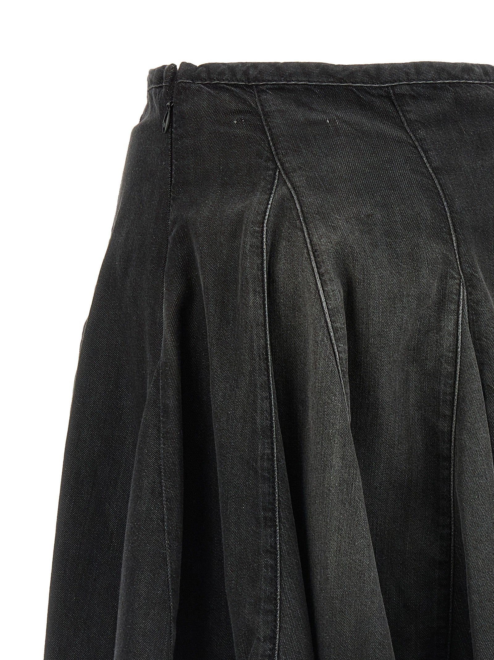 Diesel Black Cotton Long Skirt | Artisanal Luxury Fashion