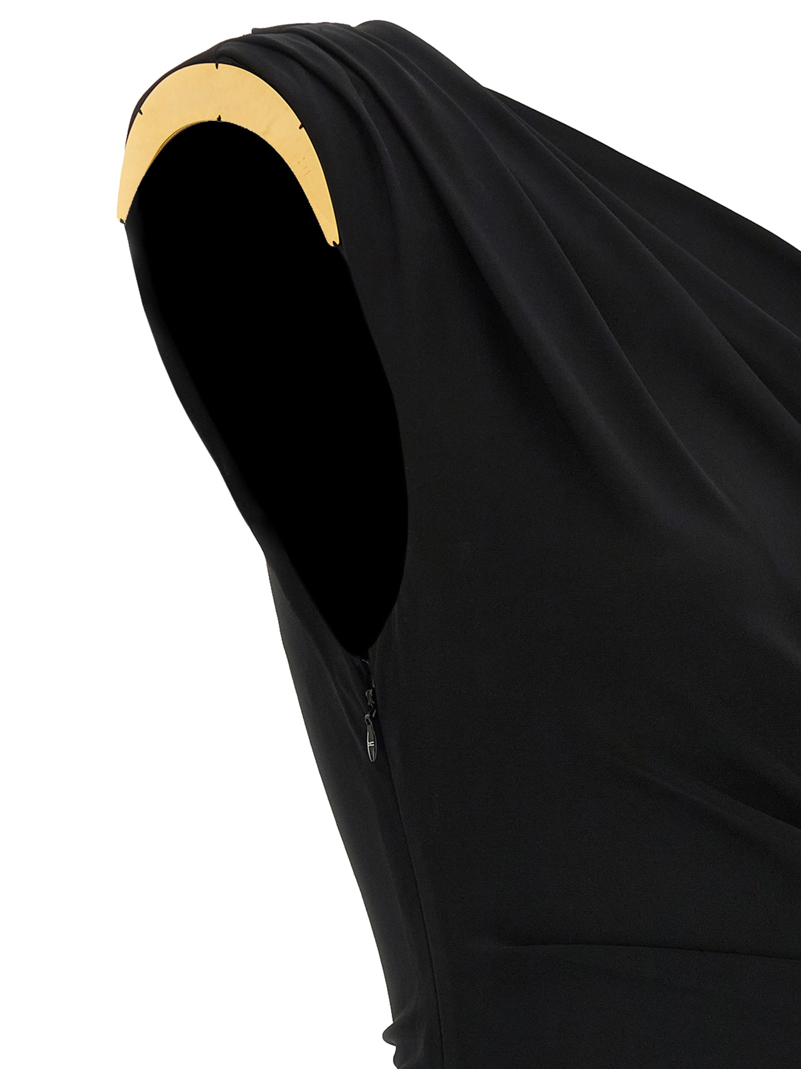 Elisabetta Franchi Black Viscose Midi Dress