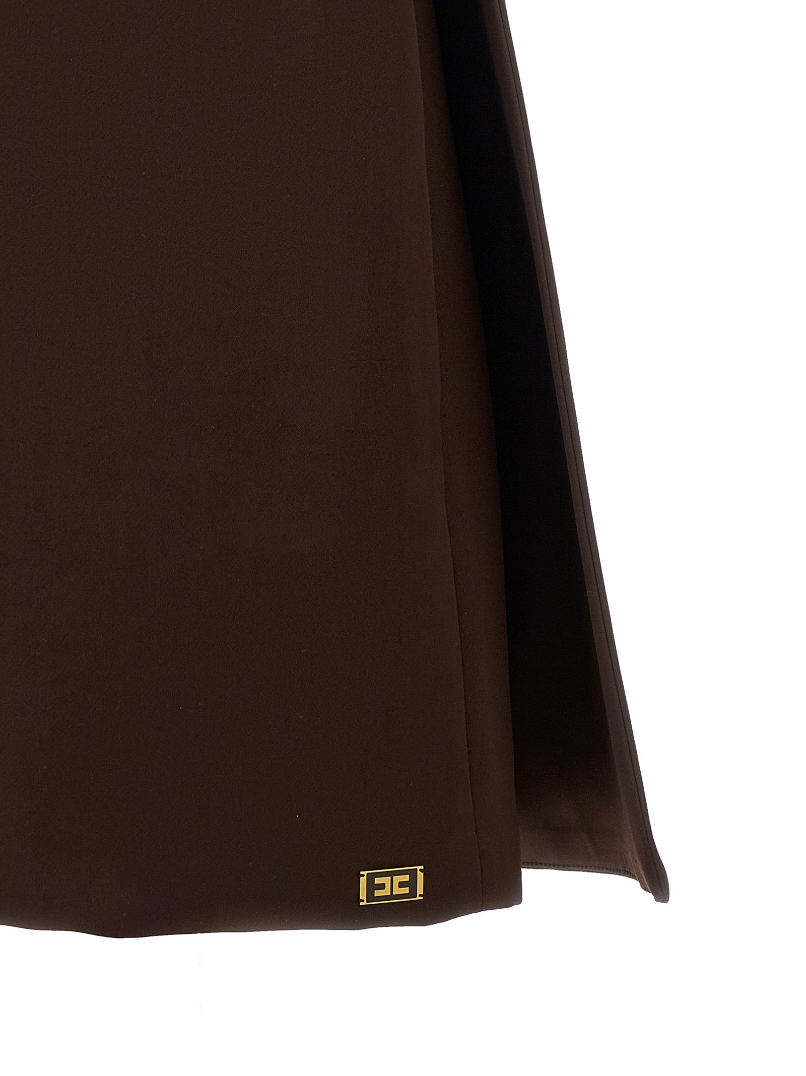 Elisabetta Franchi Brown Mini Dress - Exquisite Couture Elegance