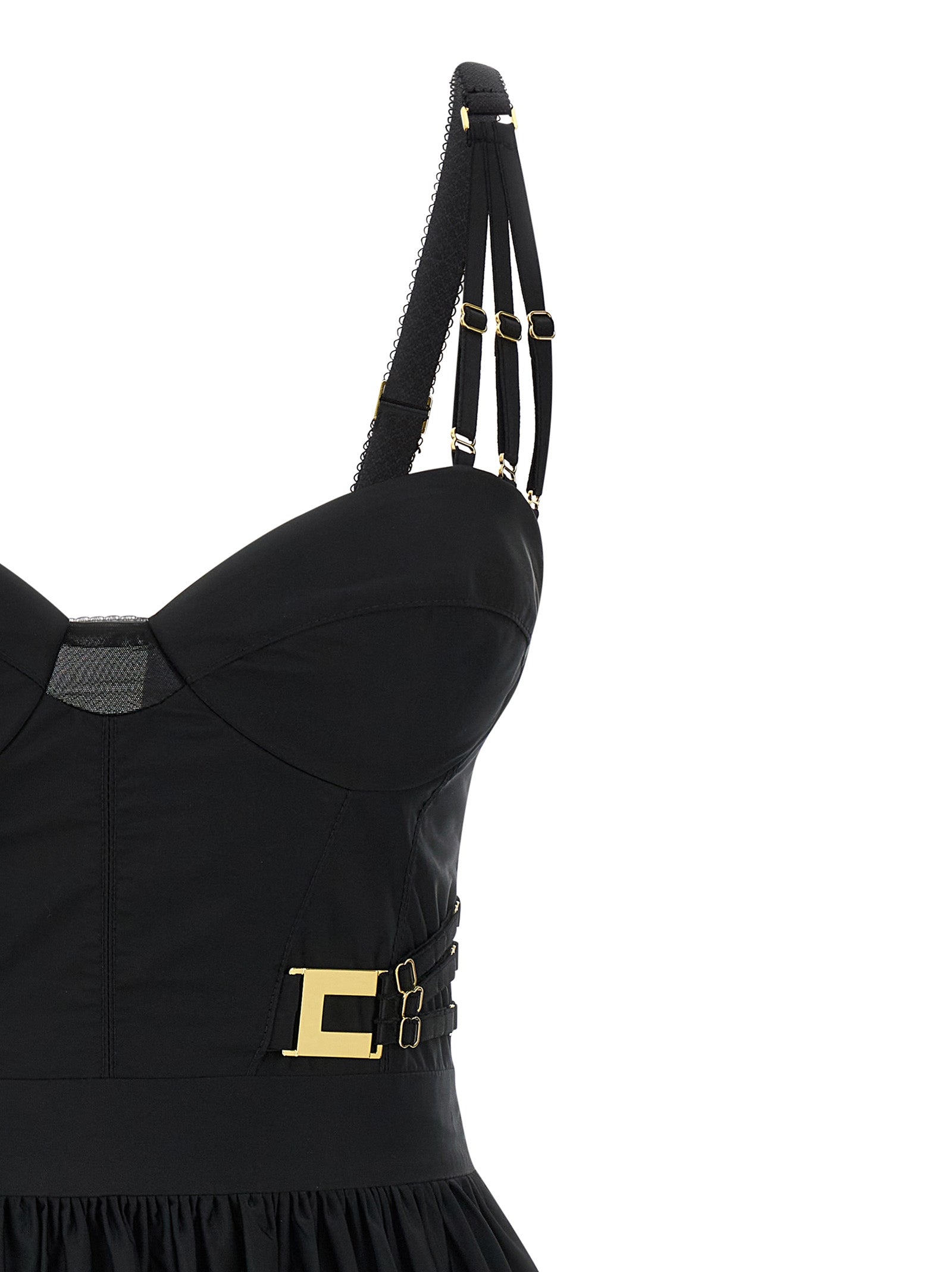 Elisabetta Franchi Black Polyester Short Dress