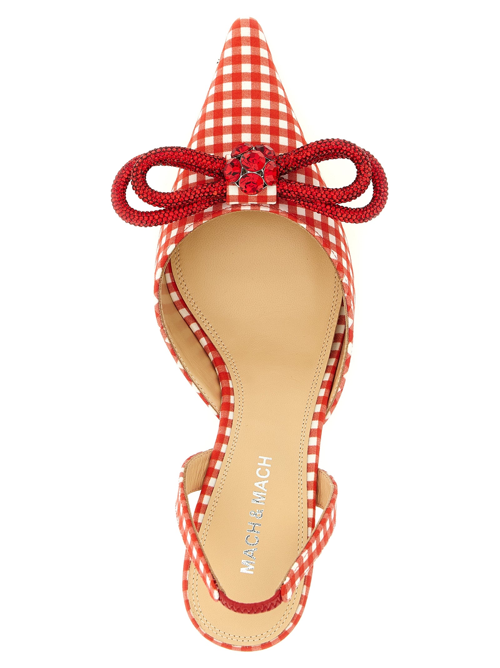 MACH & MACH Mid Heel Pumps - Timeless Elegance in Red Vichy