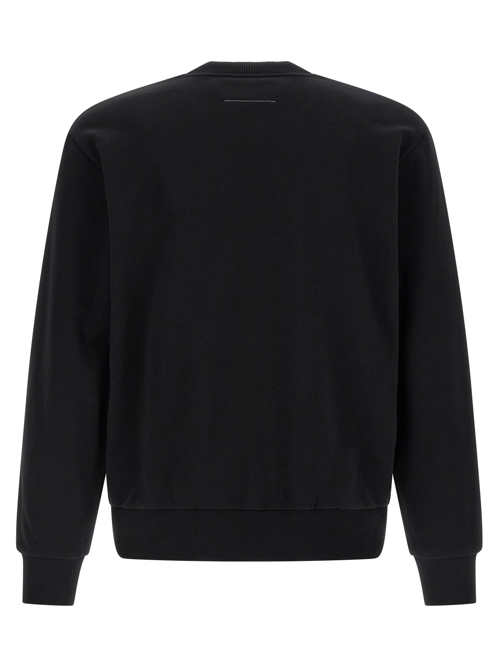 Elevate your wardrobe with the MM6 Maison Margiela Black Cotton Sweatshirt, a masterpiece of luxurious craftsmanship and iconic design, perfect for discerning tastes.