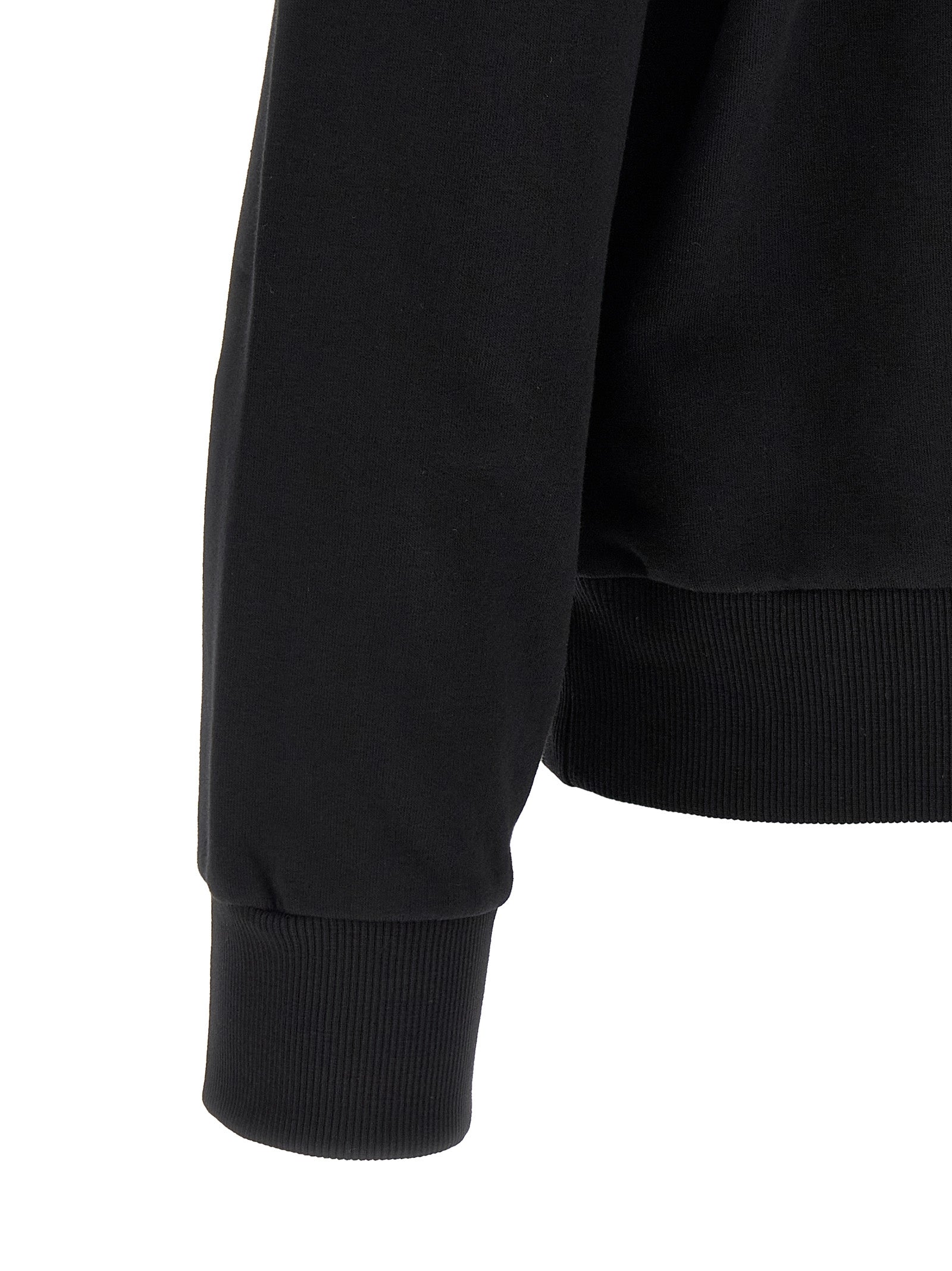 Elevate your wardrobe with the MM6 Maison Margiela Black Cotton Sweatshirt, a luxurious blend of comfort and sophistication, crafted in Italy for the discerning individual.