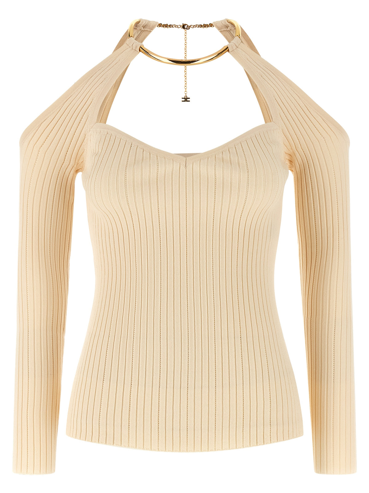 Elevate your style with the Elisabetta Franchi Beige Viscose Cardigan, a luxurious blend of comfort and elegance, perfect for the discerning fashionista.