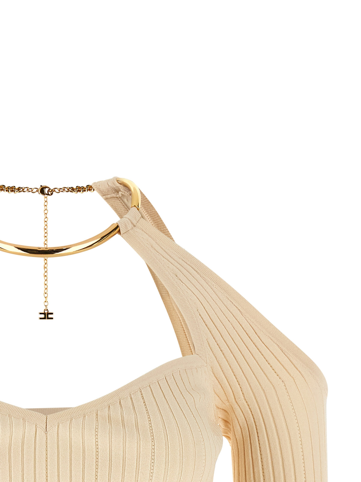 Elevate your wardrobe with the Elisabetta Franchi Beige Viscose Cardigan, a luxurious blend of style and sophistication, perfect for any refined occasion.