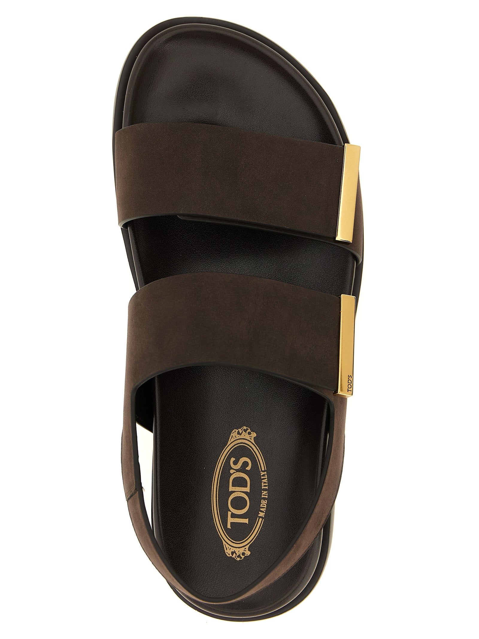Tod's Brown Calfskin Flat Sandals