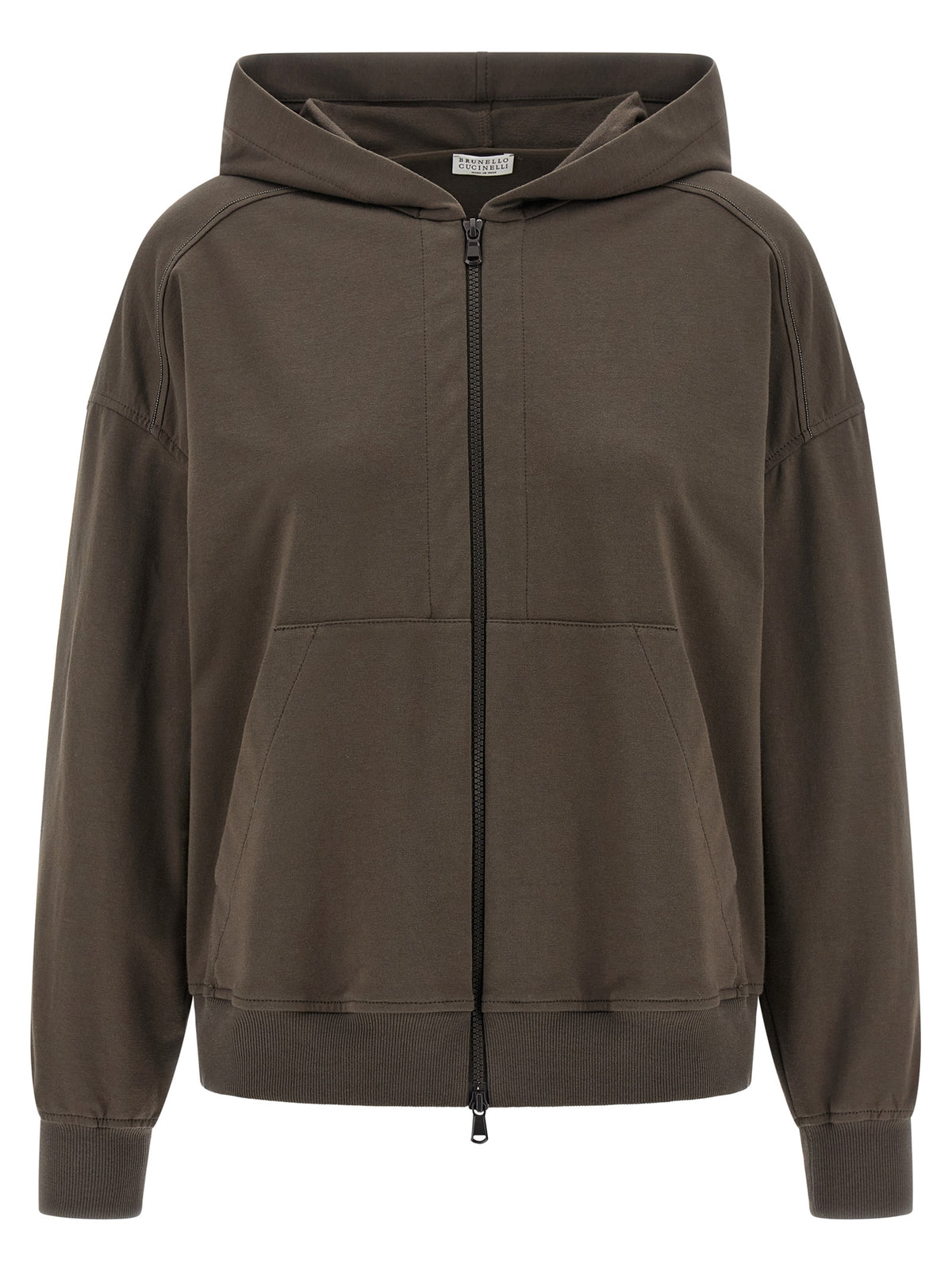 Indulge in the exquisite Brunello Cucinelli Brown Cotton Hoodie, a masterpiece of Italian craftsmanship that embodies luxury and sophistication for the discerning individual.