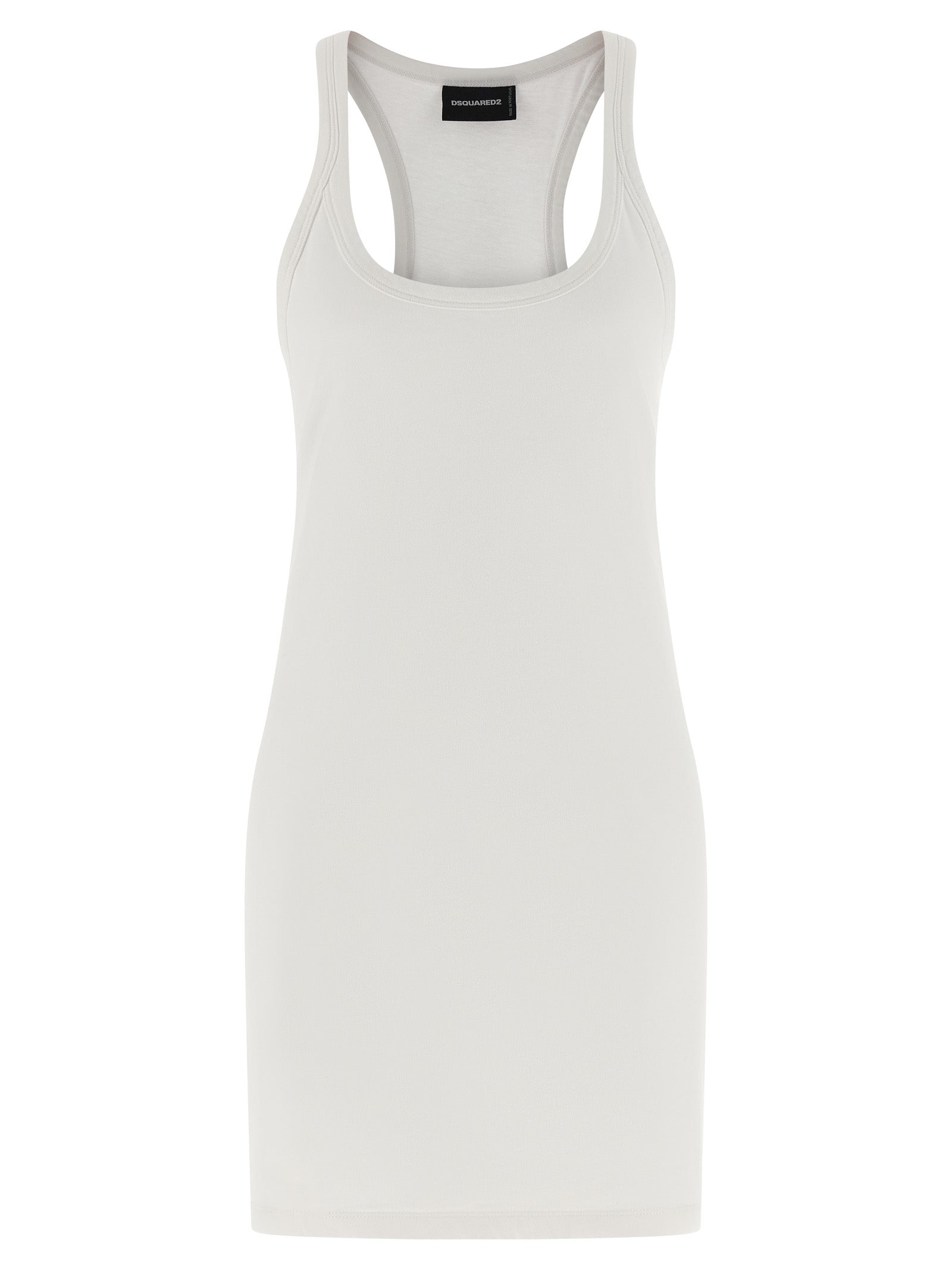 Dsquared² White Cotton Short Dress - Designer Luxury Couture