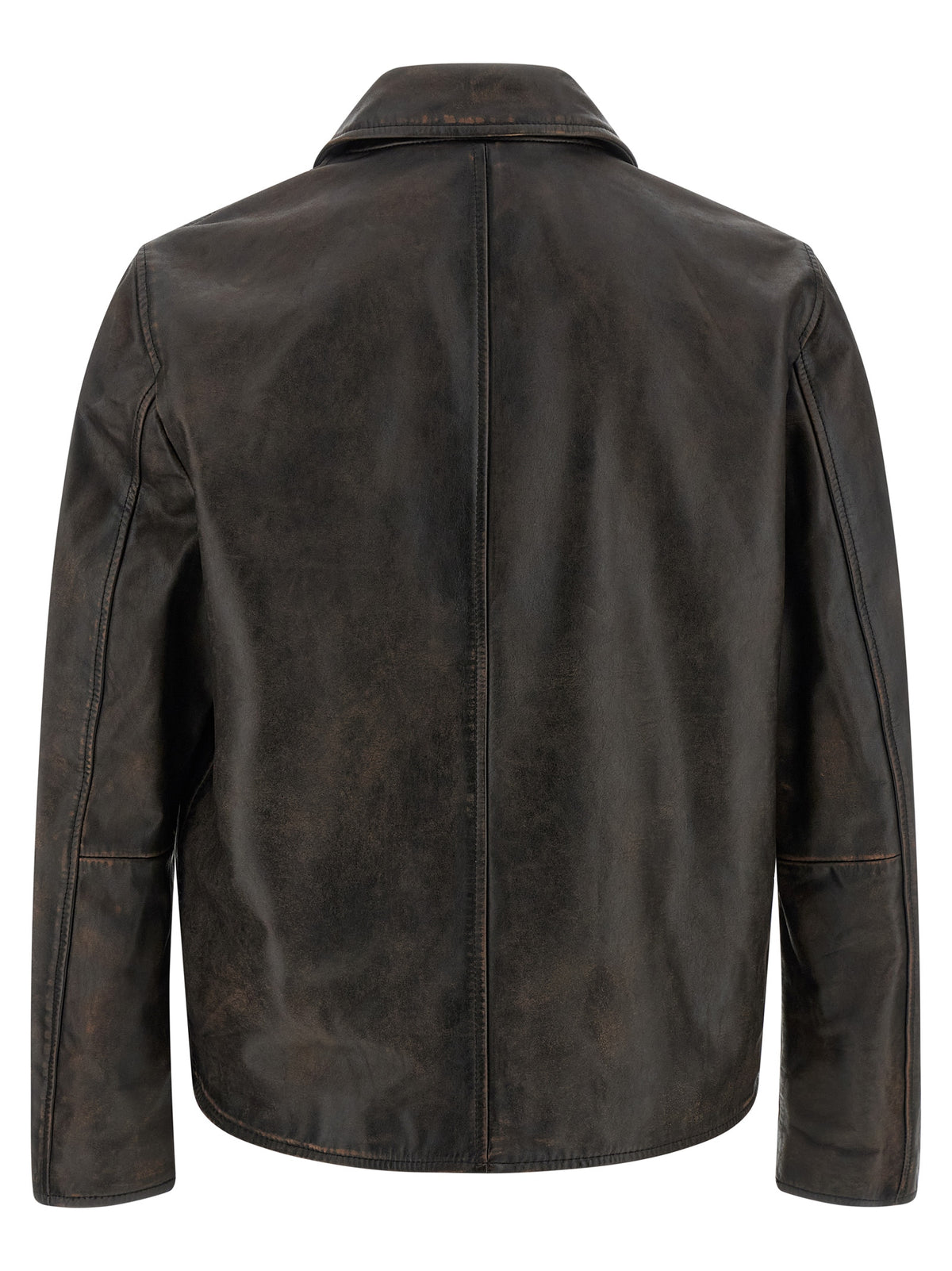 Diesel Brown Cowhide Leather Jacket - Artisanal Luxury Statement