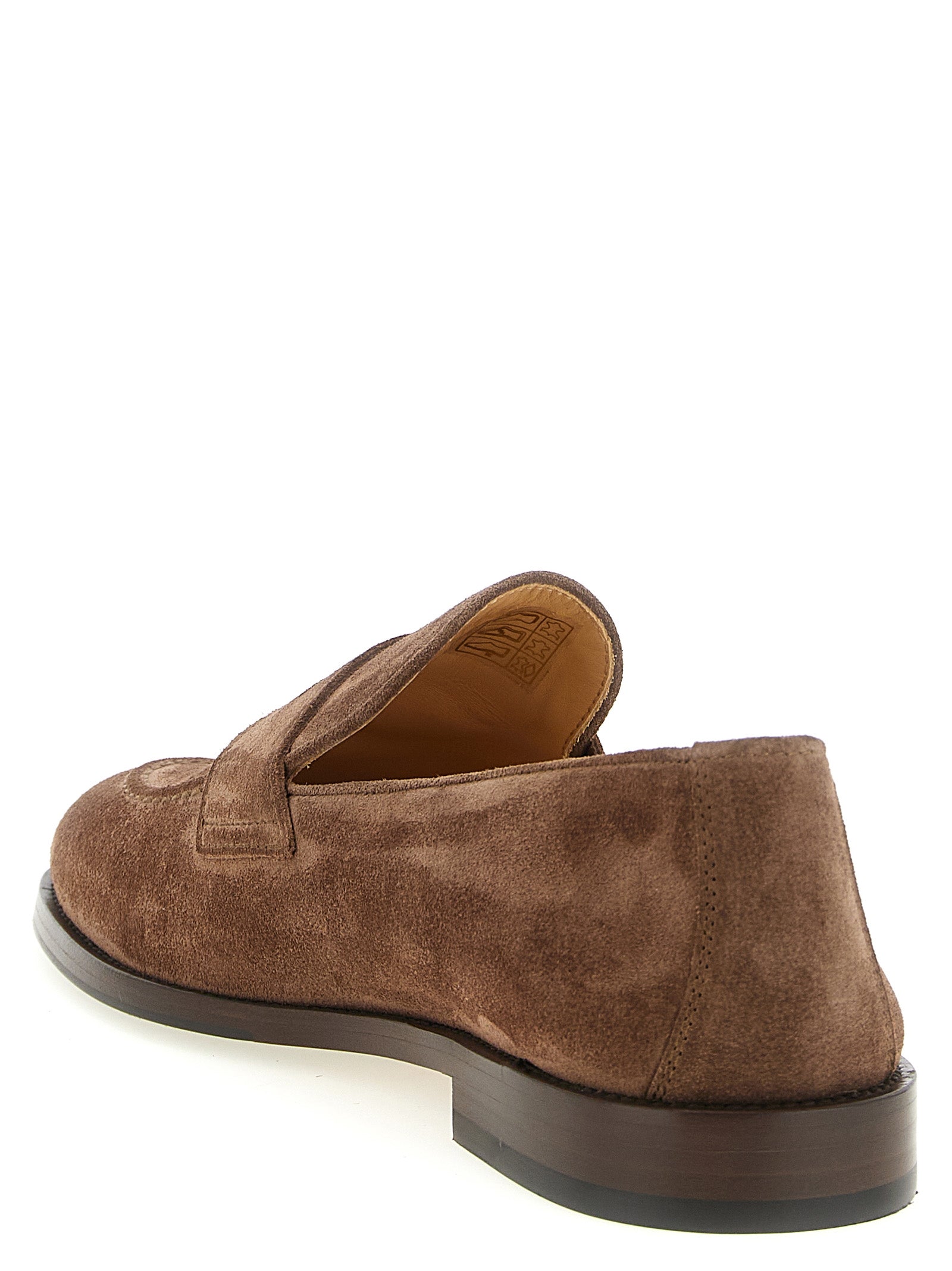 Brunello Cucinelli Brown Calfskin Slip-On Loafers, Artisanal Elegance