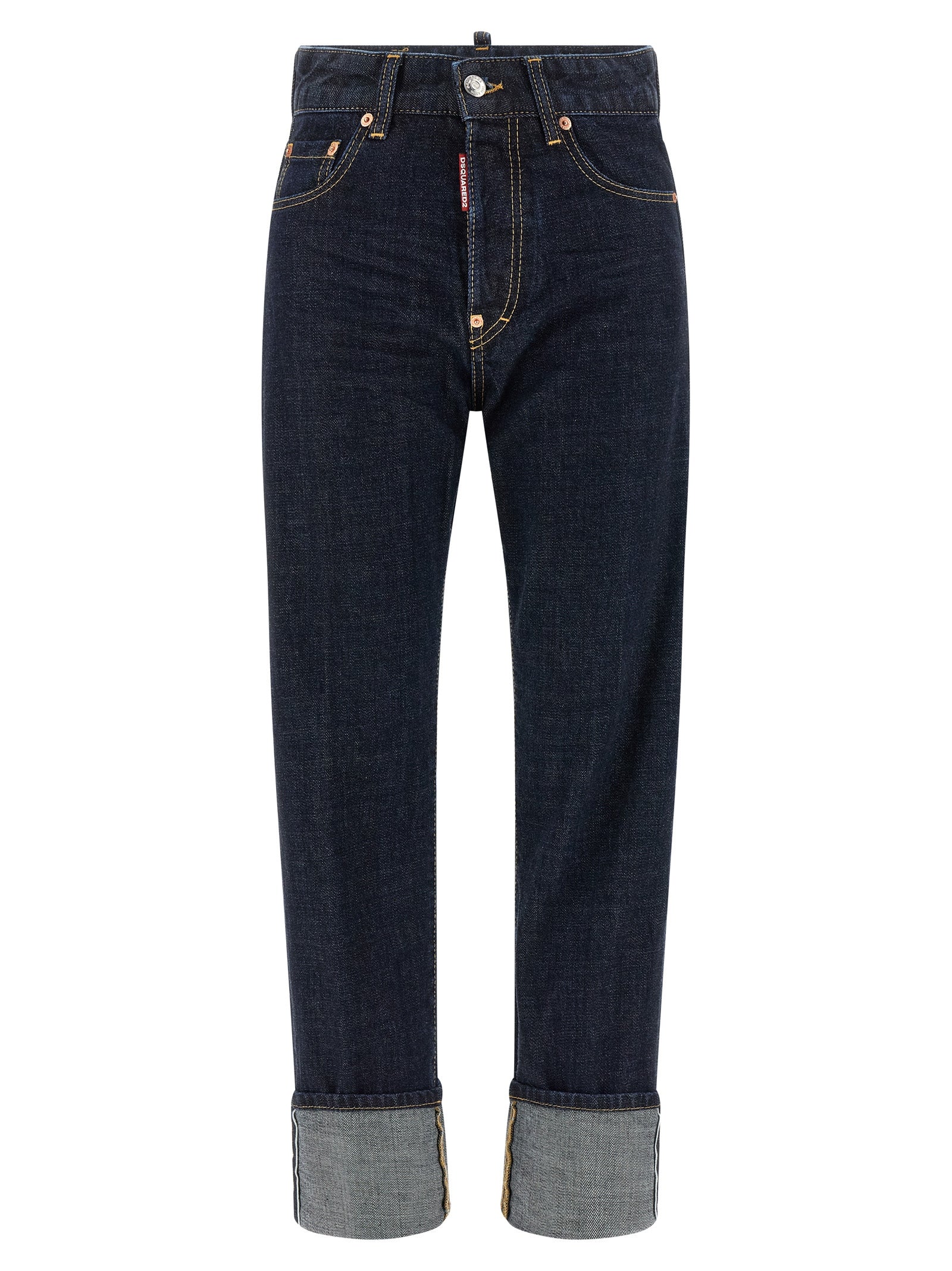 Dsquared² Blue Cotton Straight-Leg Jeans | Luxe Designer Denim