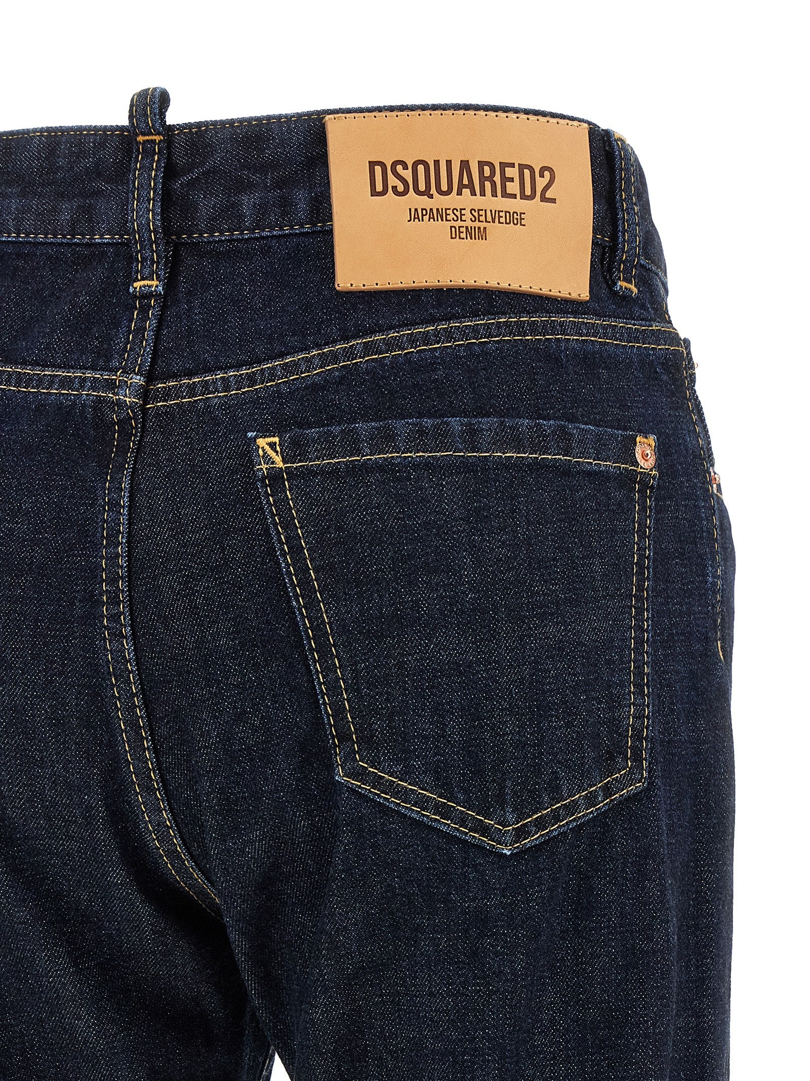 Dsquared² Blue Cotton Straight-Leg Jeans | Luxe Designer Denim