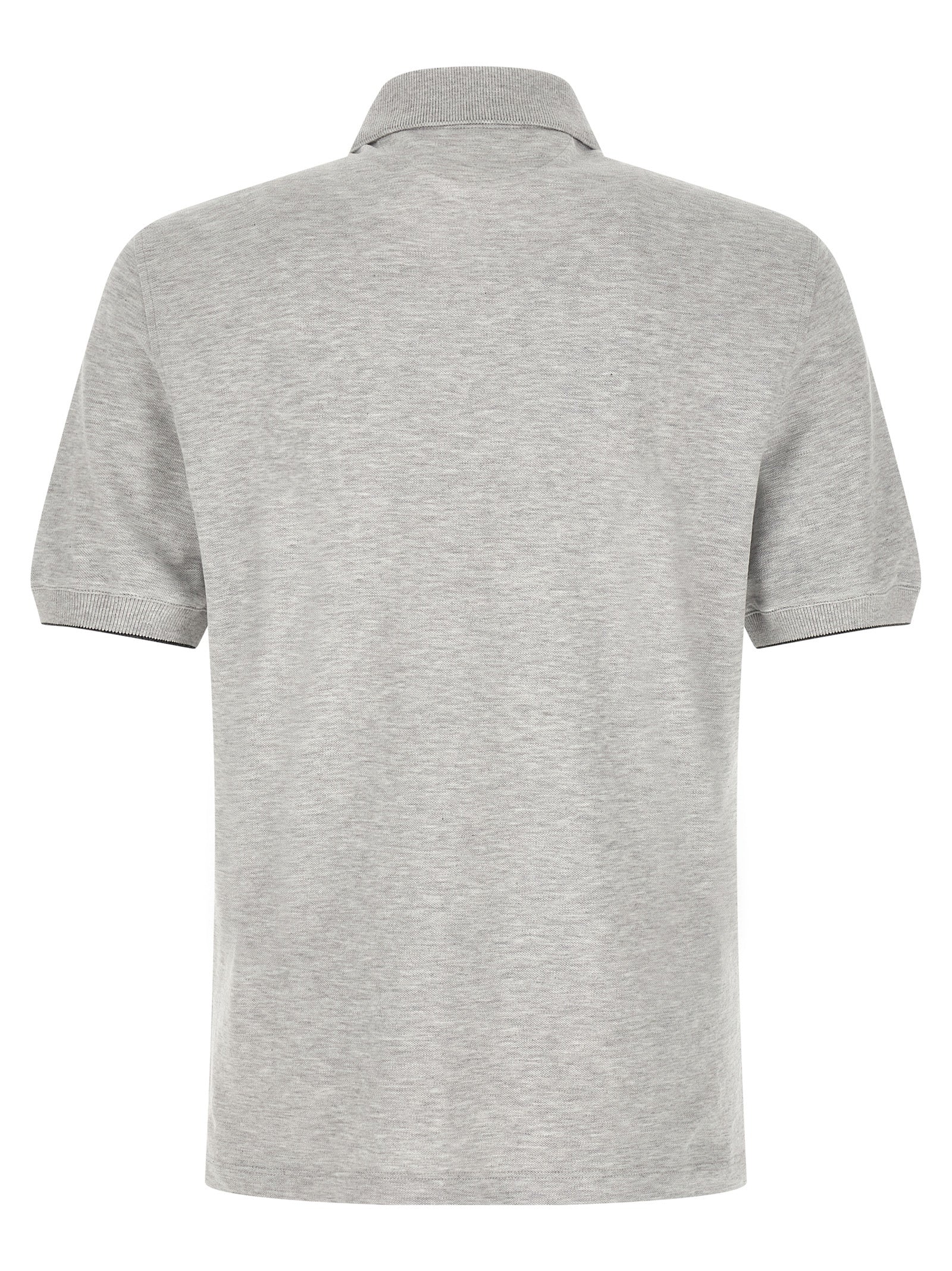 Brunello Cucinelli Gray Cotton Polo Shirt - Artisanal Luxury
