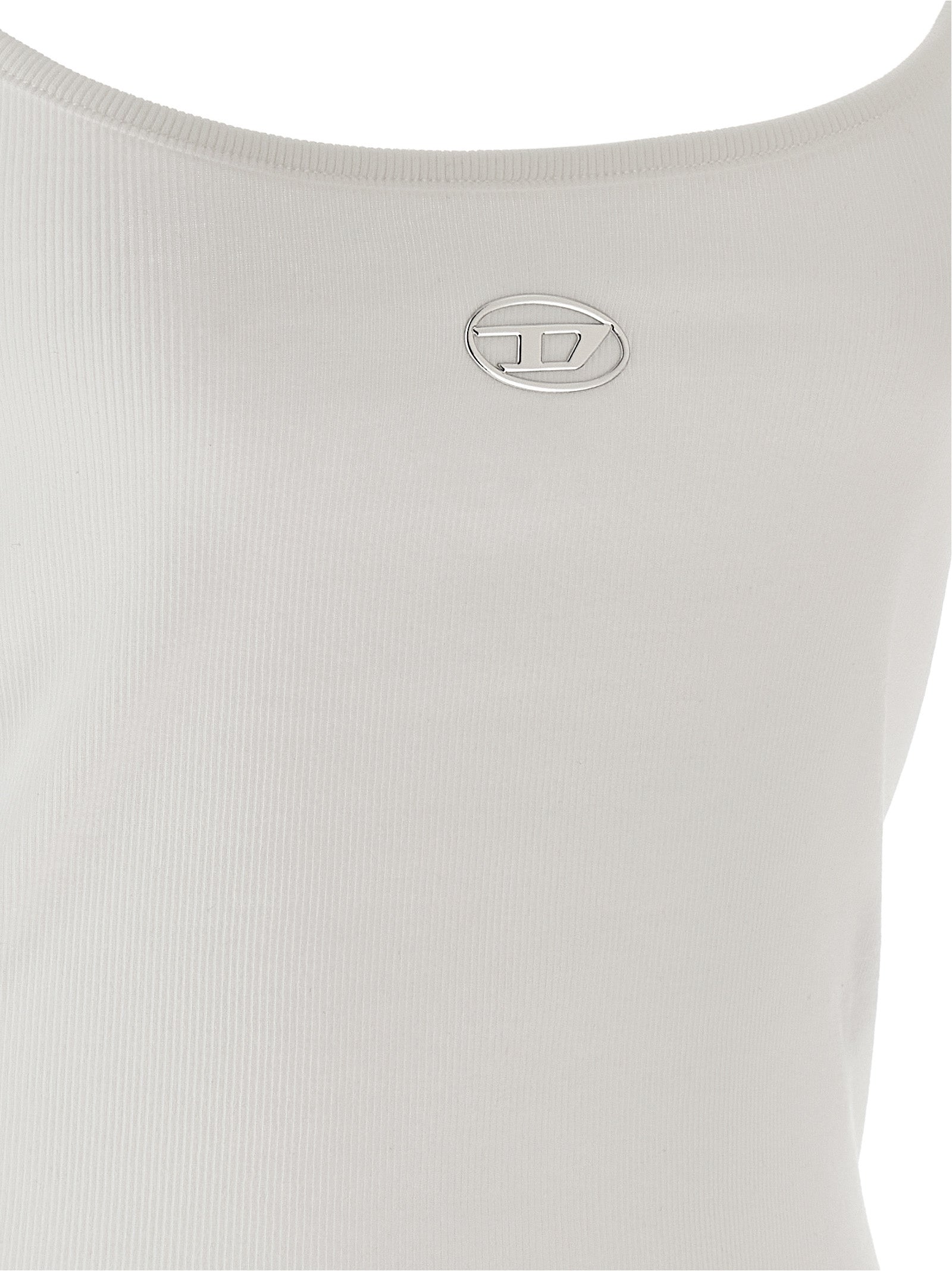 Diesel White Cotton Tank Top - Designer Couture Elegance