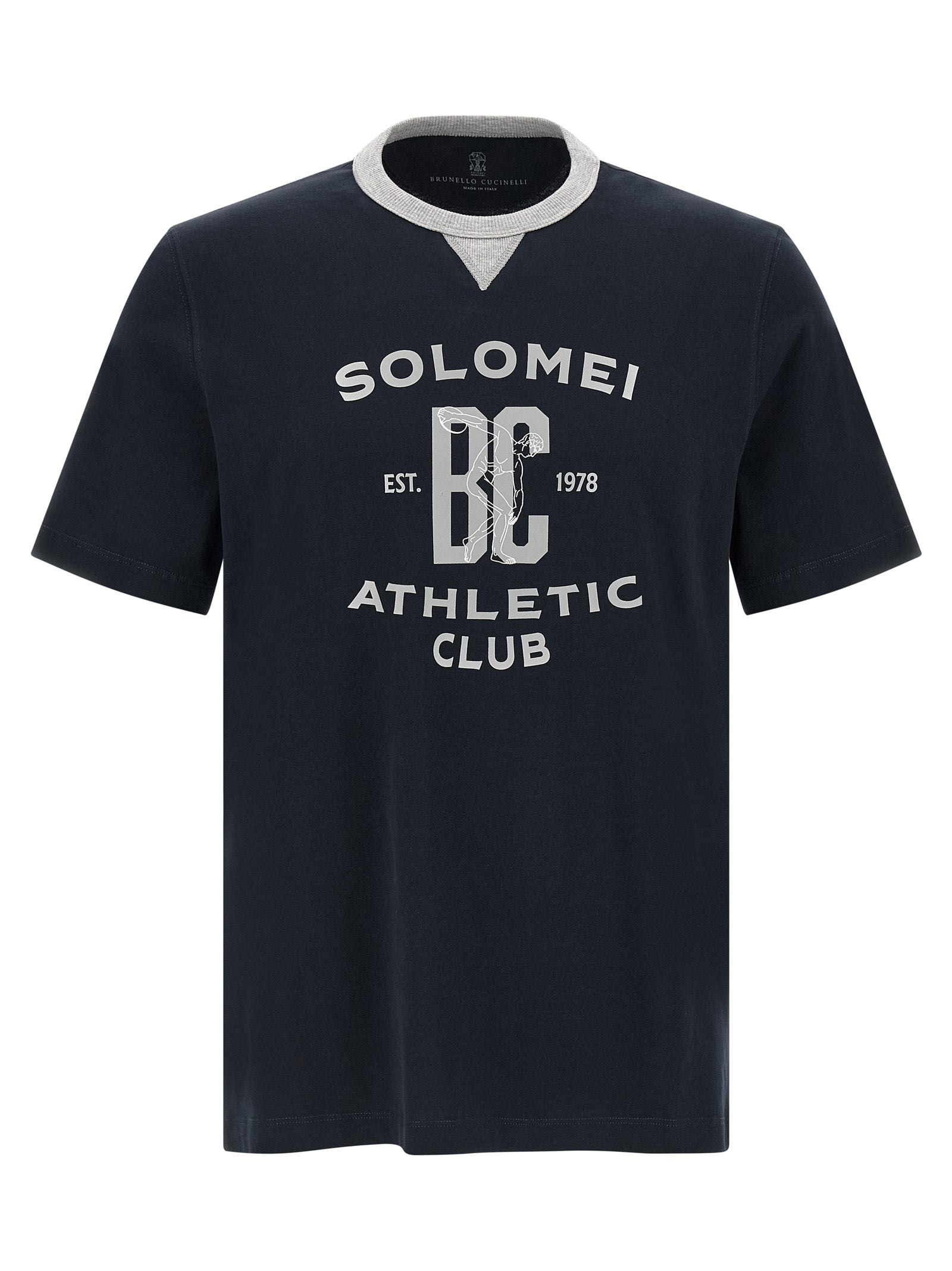 Brunello Cucinelli Blue Cotton T-Shirt - Artisanal Luxury Wear