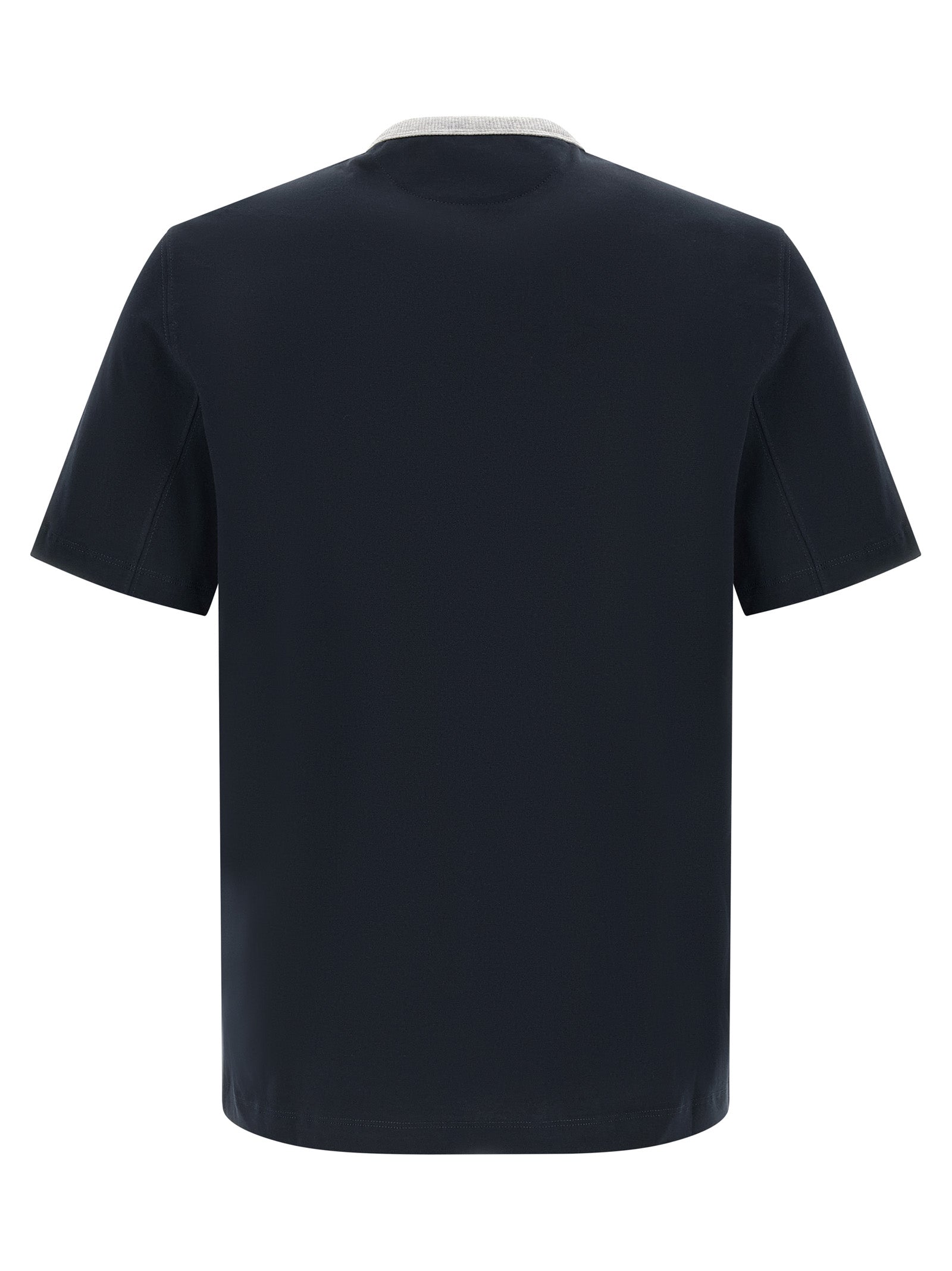Brunello Cucinelli Blue Cotton T-Shirt | Artisanal Luxury Wear