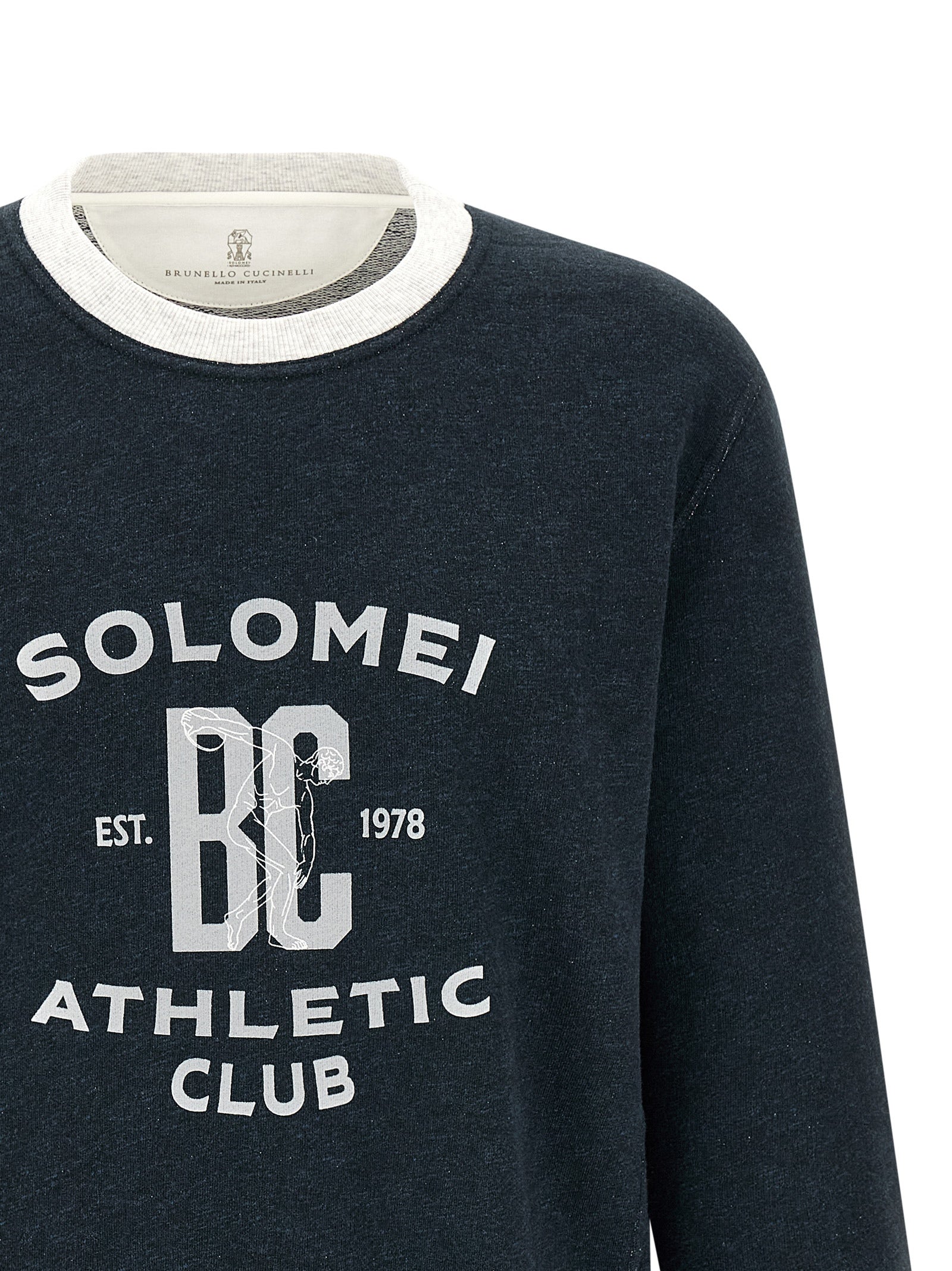Brunello Cucinelli Blue Cotton Sweatshirt - Artisanal Luxury