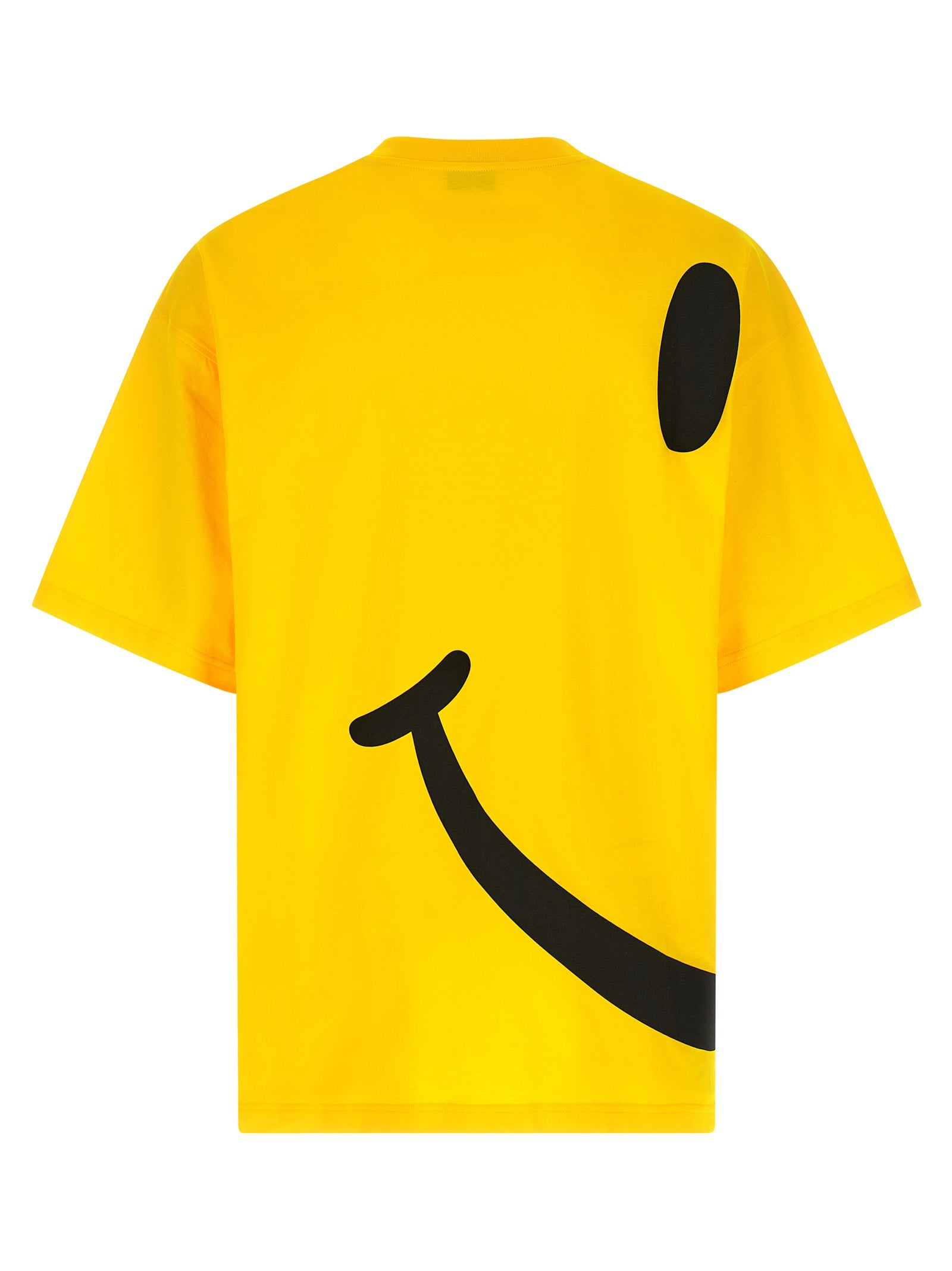 Elevate your style with the Moschino Bicolor Cotton T-Shirt, crafted from luxurious organic cotton, featuring an iconic ‘Smiley®’ print for a statement of elegance and individuality.