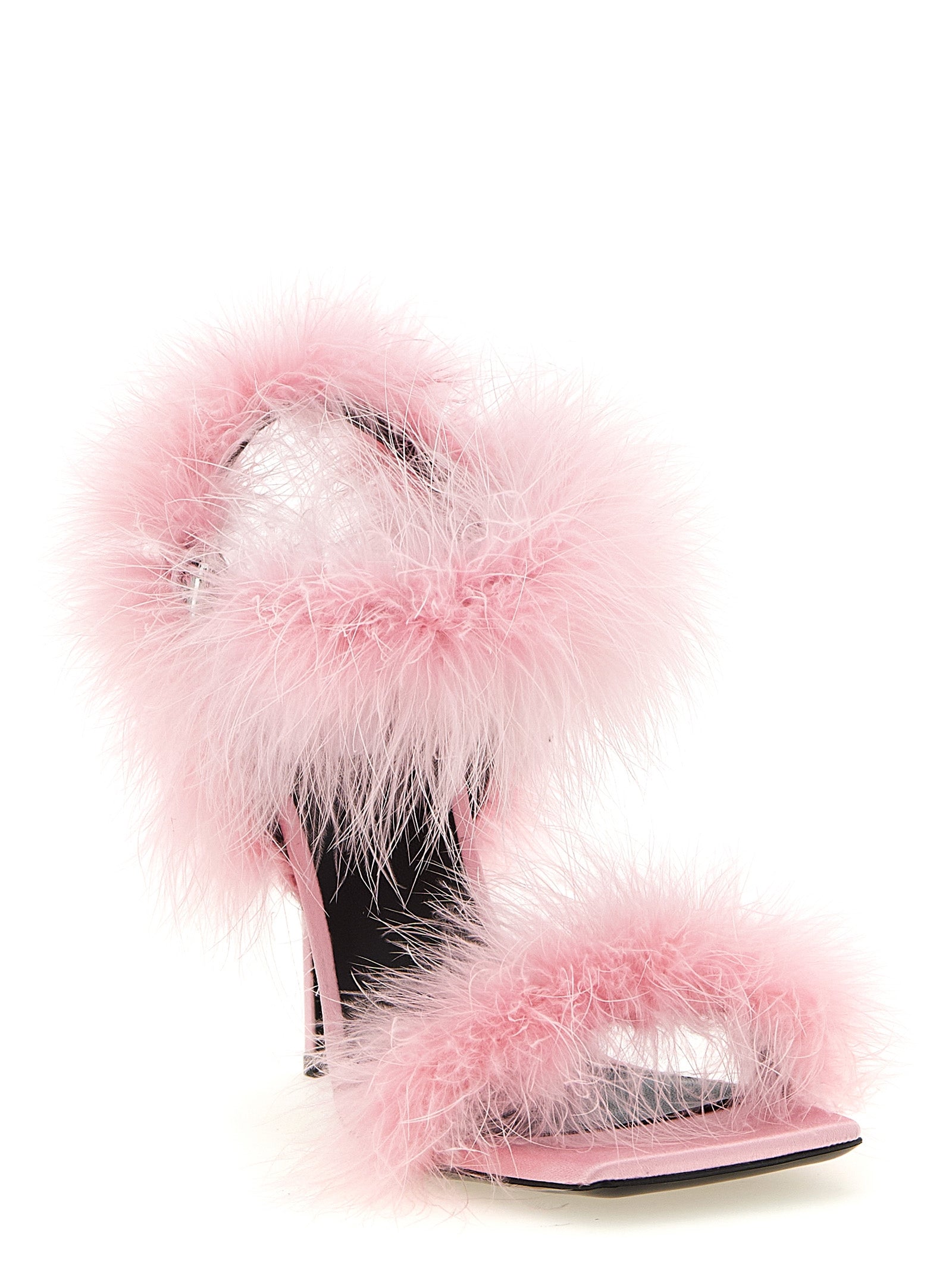 Step into the realm of luxury with Moschino's Multicolor Viscose Stiletto Heel Sandals, where exquisite craftsmanship meets bold elegance in radiant pink.