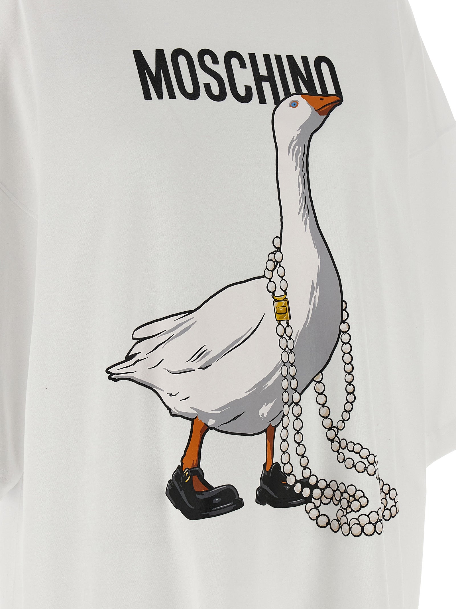 Elevate your style with the Moschino White Cotton Short Dress, a luxurious blend of playful elegance and exquisite craftsmanship, perfect for the discerning fashion aficionado.