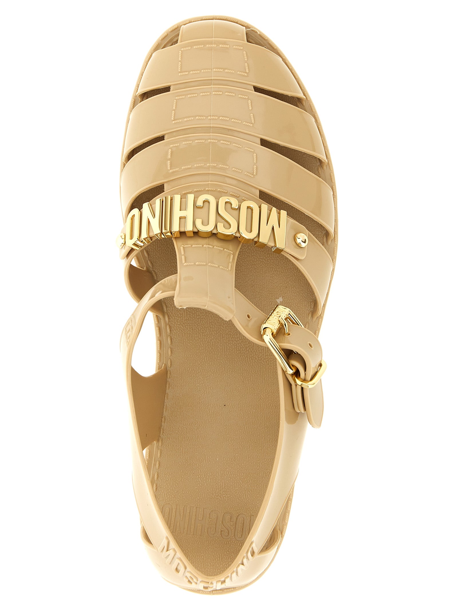 Moschino Beige Pvc Flat Sandals