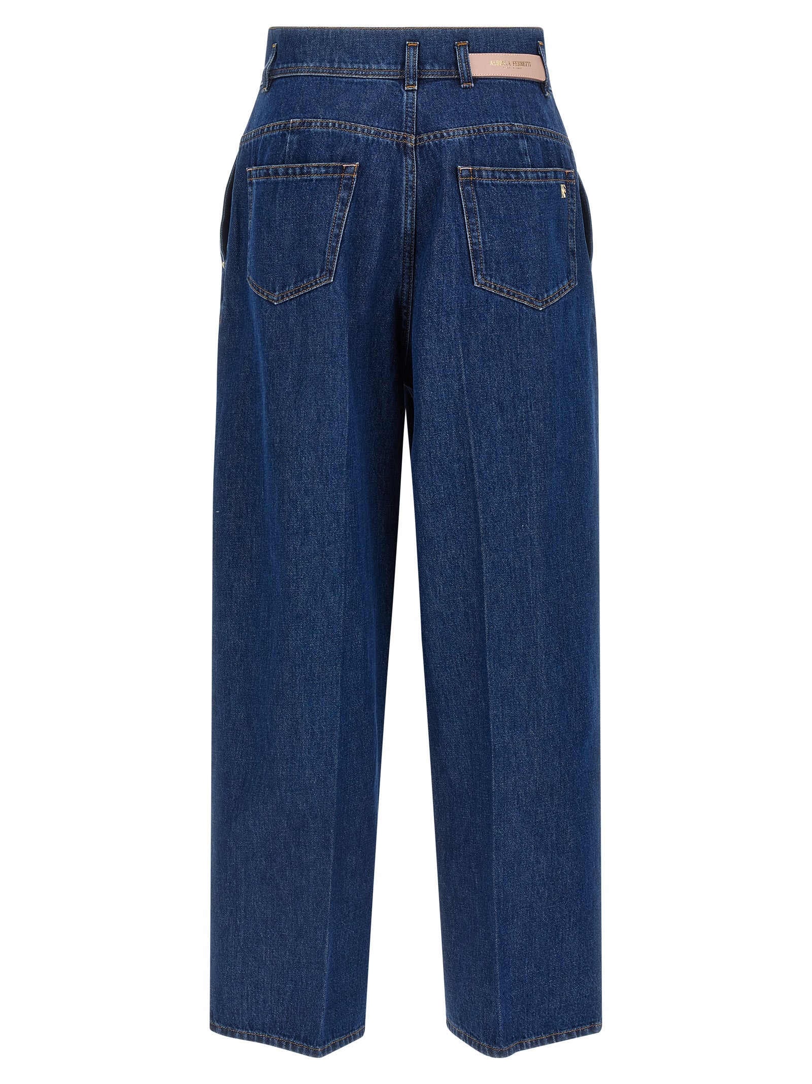 Alberta Ferretti Blue High-Waisted Jean, Designer Couture Elegance