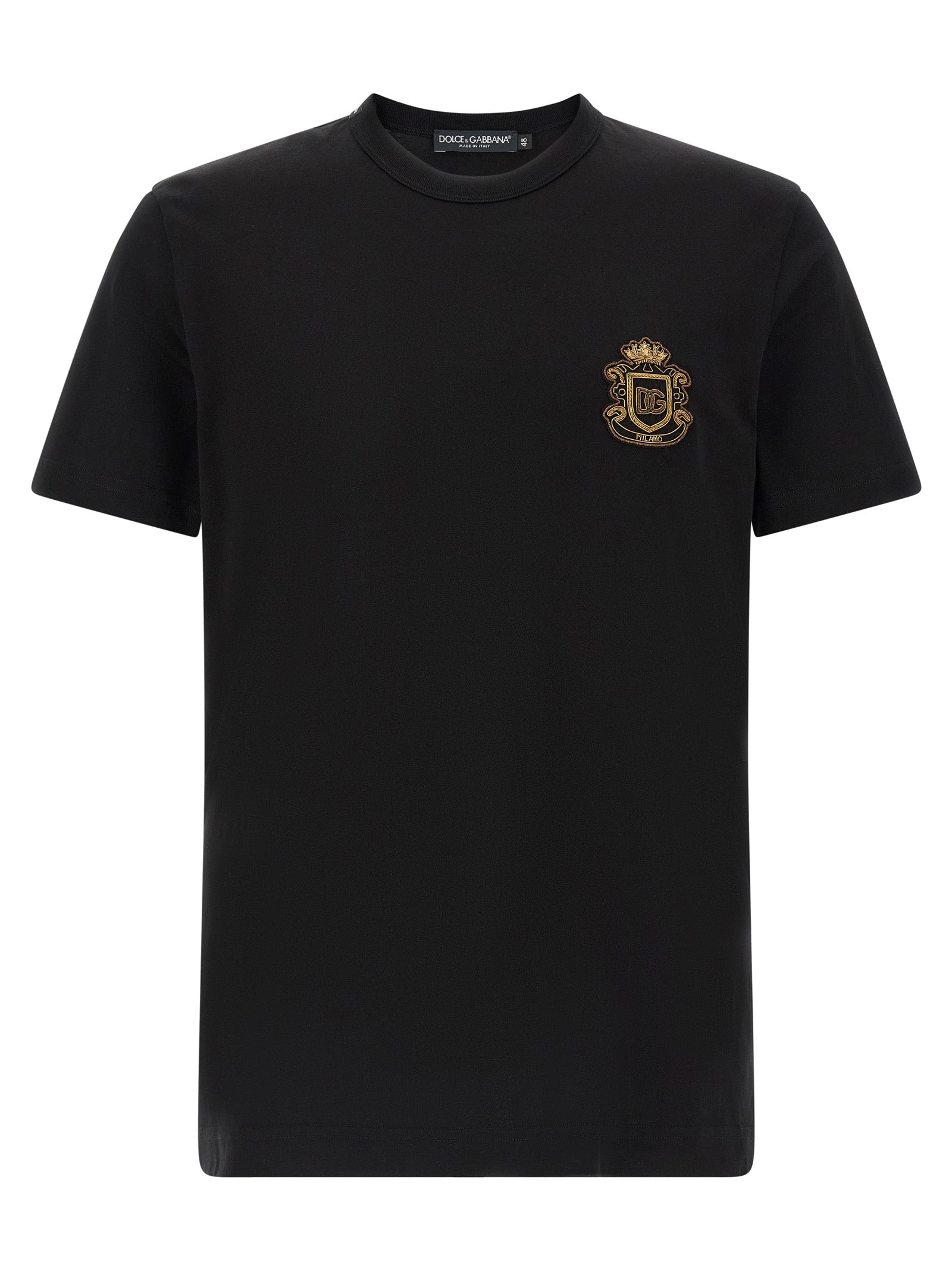 Elevate your wardrobe with the Dolce & Gabbana Black Cotton T-Shirt, a luxurious blend of comfort and sophistication, perfect for the discerning individual.