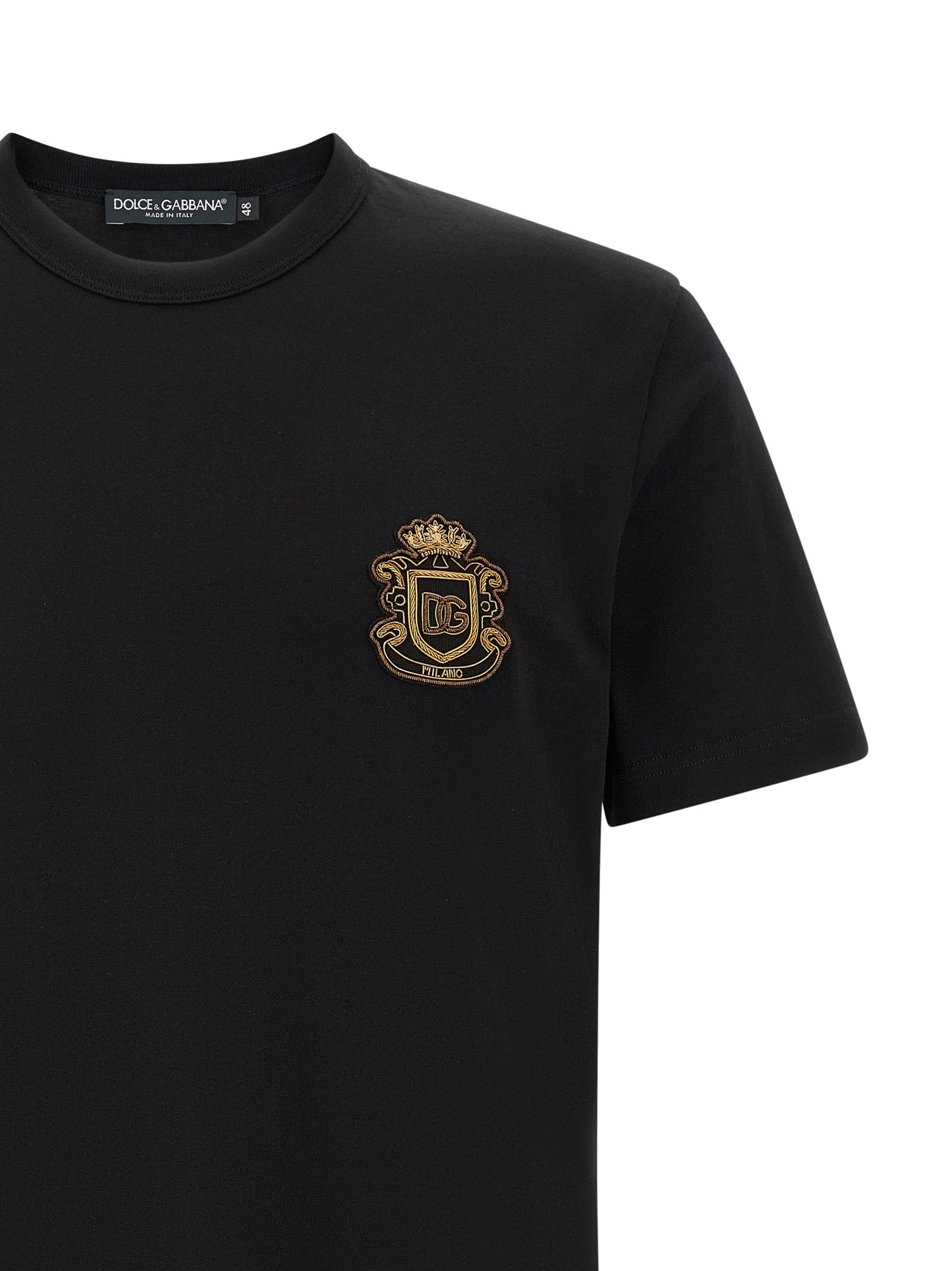 Elevate your wardrobe with the Dolce & Gabbana Black Cotton T-Shirt, a luxurious blend of comfort and sophistication, perfect for the discerning individual.