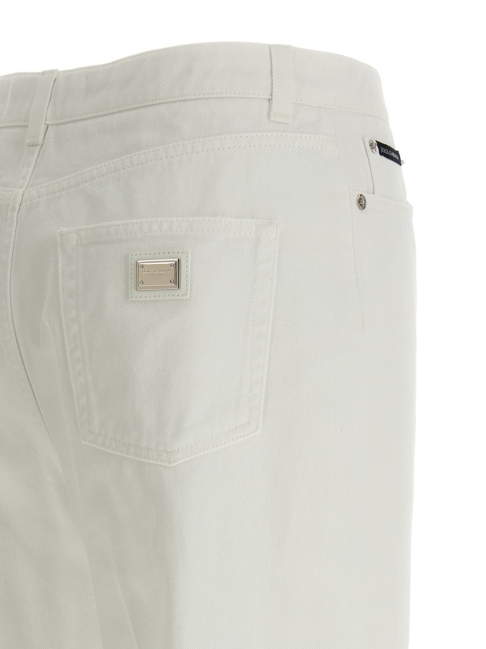 Dolce & Gabbana White Cotton Flared Jeans - Timeless Luxury Denim