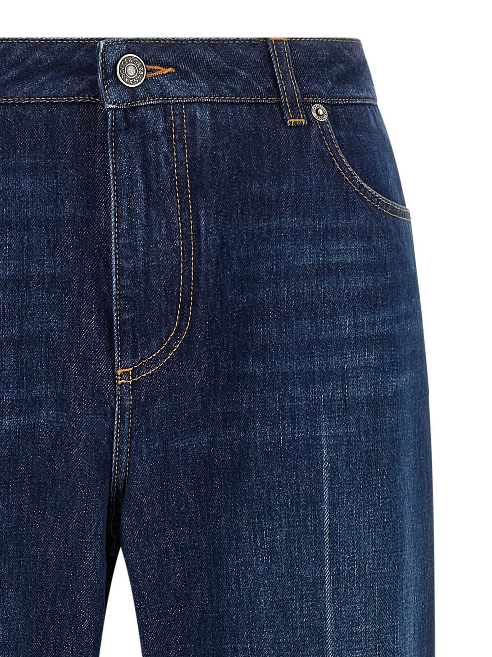 Discover the Dolce & Gabbana Blue Cotton Straight-Leg Jeans, a testament to Italian craftsmanship, blending luxury and style for the discerning individual.